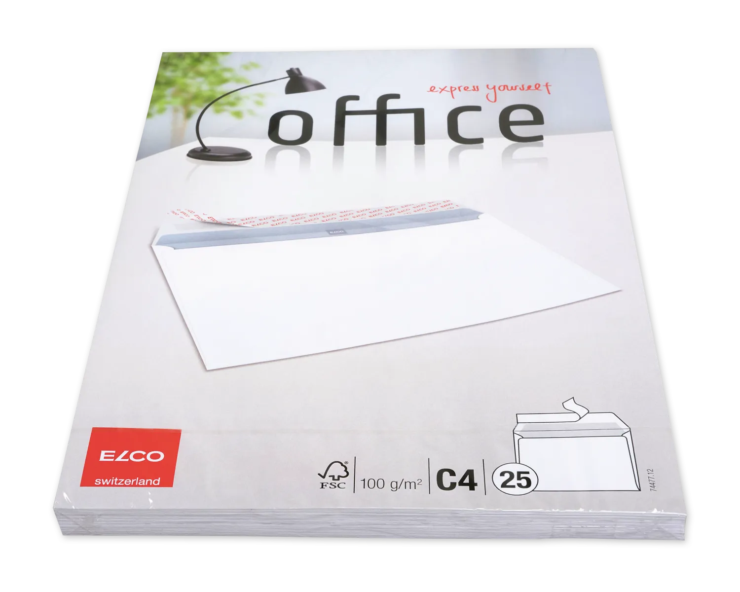 Couvert, ELCO Office, C4, ohne Fenster, Haftklebeverschluss, 100g/m2, weiss