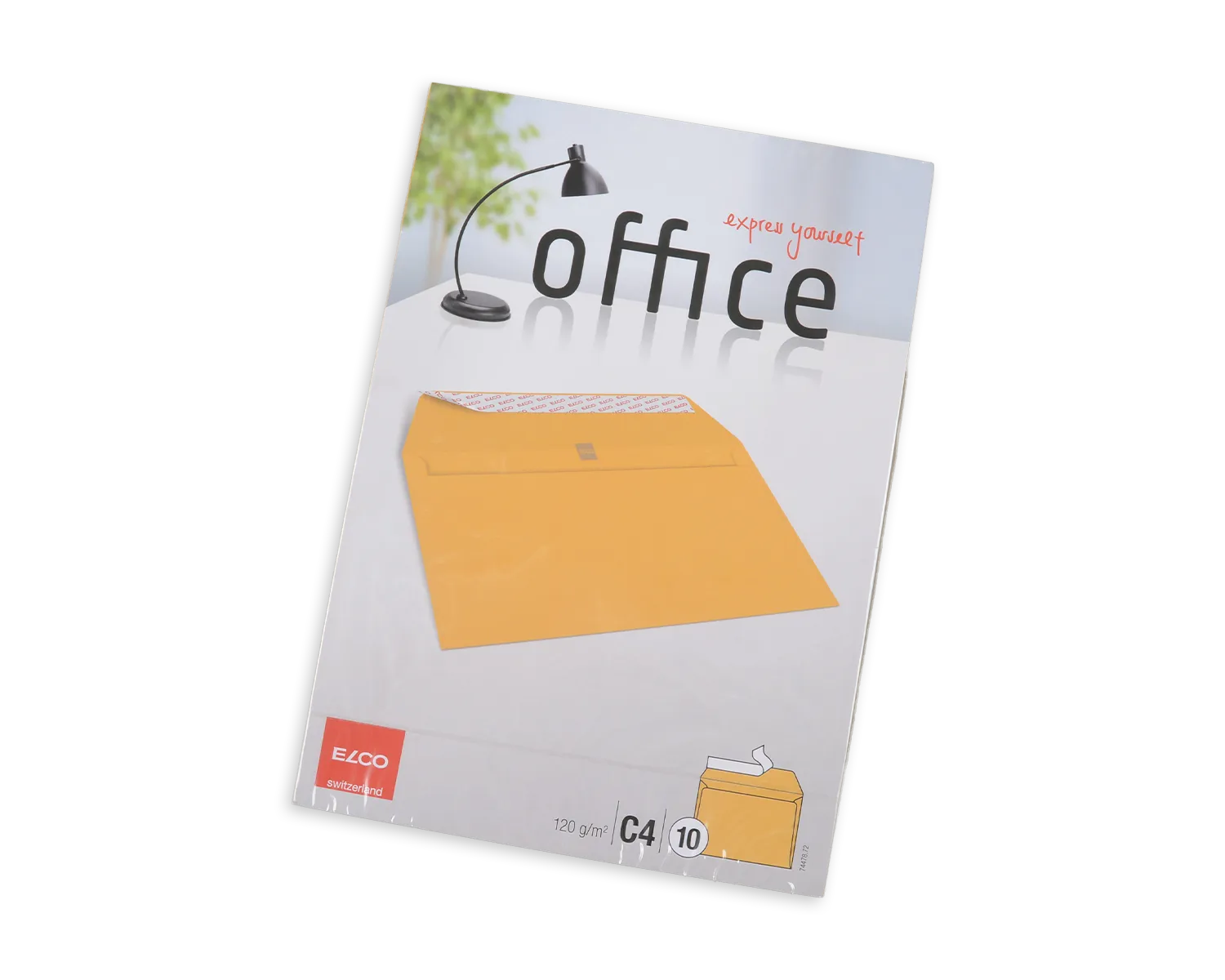 Enveloppe, ELCO Office, C4, Sans fenêtre, Fermeture auto-adhésive, 120g/m2, jaune