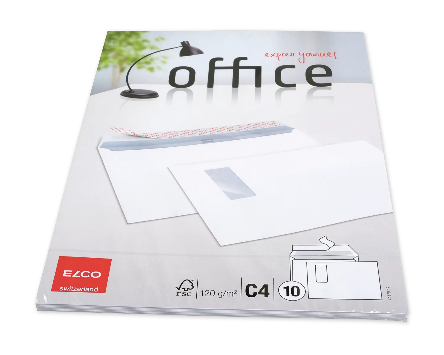 Enveloppe, ELCO Office, C4, Fen&ecirc;tre recto droite, Fermeture auto-adh&eacute;sive, 120g/m2, blanc