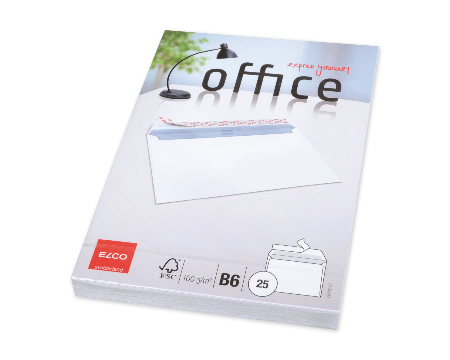 Image of Couvert, ELCO Office, B6, ohne Fenster, Haftklebeverschluss, 100g/m2, weiss