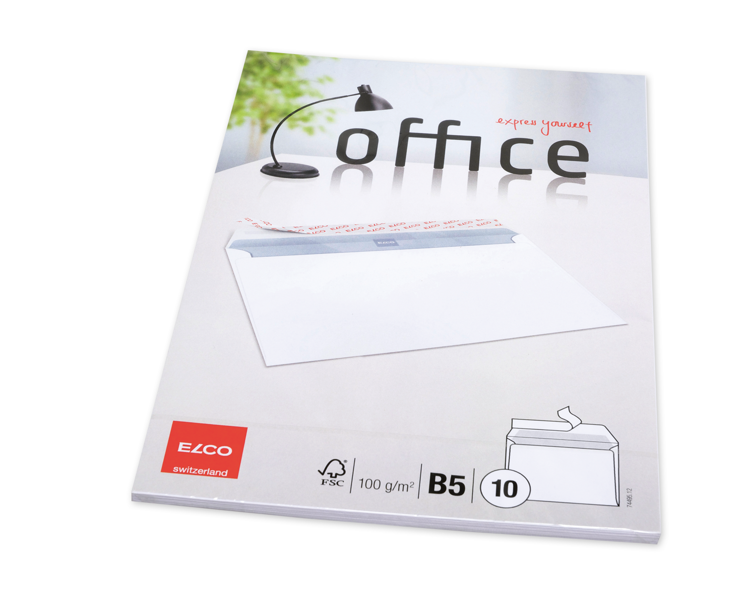 Image of Couvert, ELCO Office, B5, ohne Fenster, Haftklebeverschluss, 100g/m2, weiss