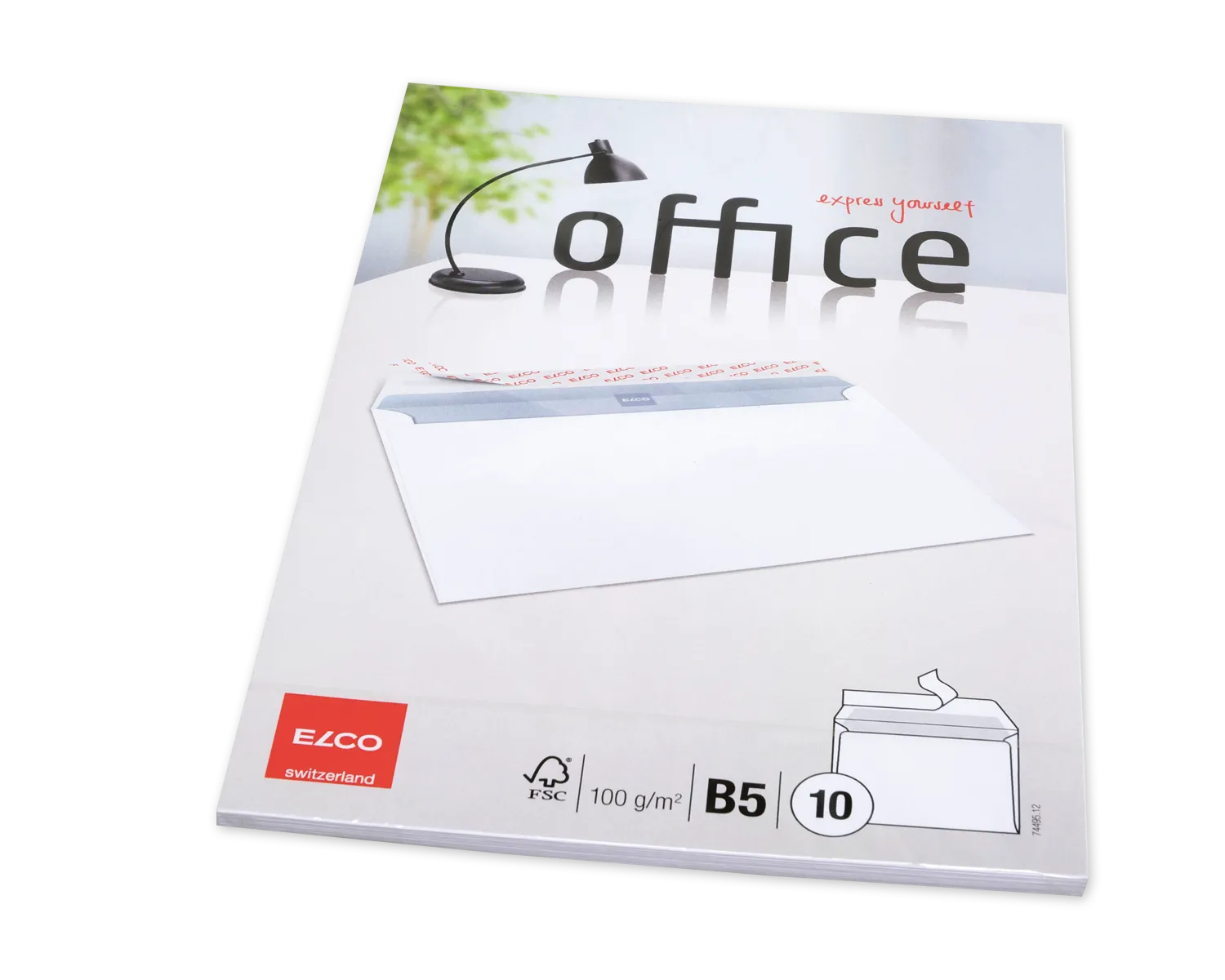 Couvert, ELCO Office, B5, ohne Fenster, Haftklebeverschluss, 100g/m2, weiss