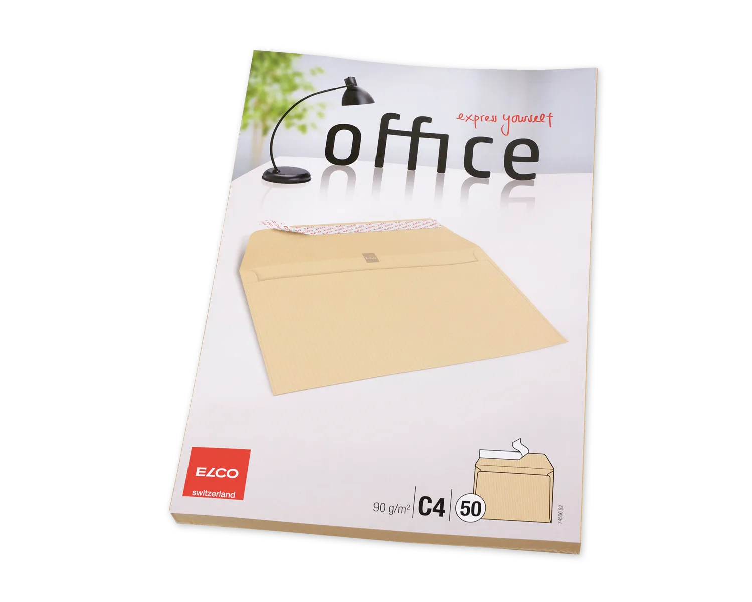 Enveloppe, ELCO Office, C4, Sans fen&ecirc;tre, Fermeture auto-adh&eacute;sive, 90g/m2, brun