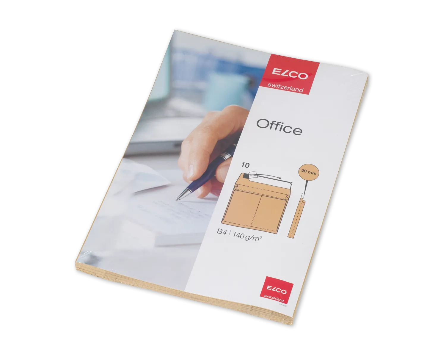 Couvert mit Seitenfalten, ELCO Office, B4, ohne Fenster, Haftklebeverschluss, 140g/m2, braun