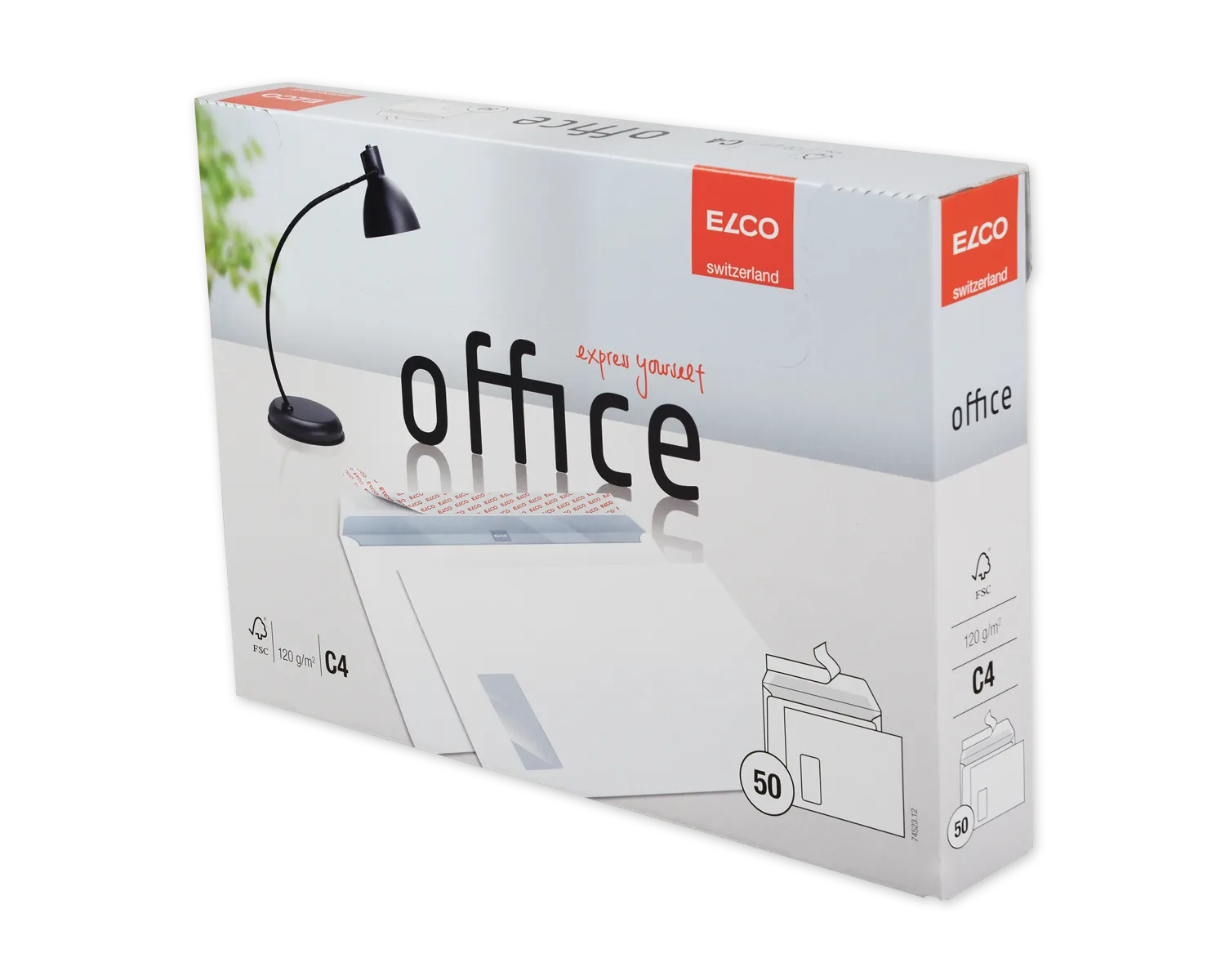 Enveloppe, ELCO Office, C4, Fen&ecirc;tre recto gauche, Fermeture auto-adh&eacute;sive, 120g/m2, blanc