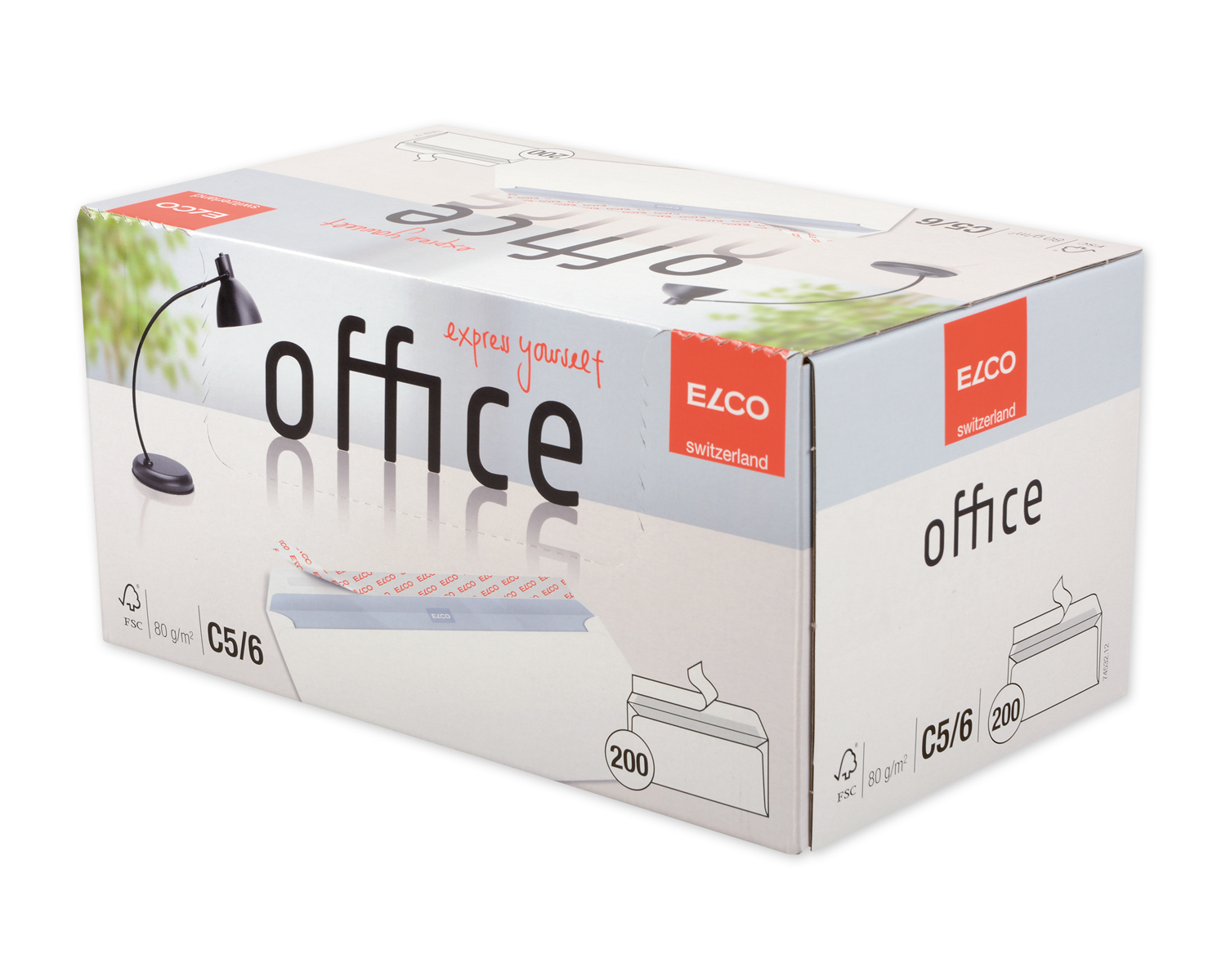 Image of Couvert, ELCO Office, C5/6, ohne Fenster, Haftklebeverschluss, 80g/m2, weiss