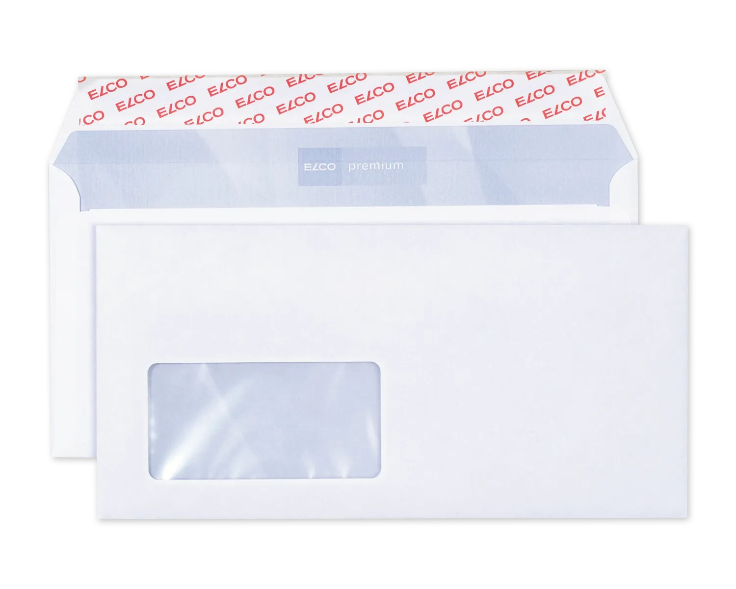 Couvert, ELCO Office, C5/6, Fenster Vorderseite links, Haftklebeverschluss, 80g/m2, weiss