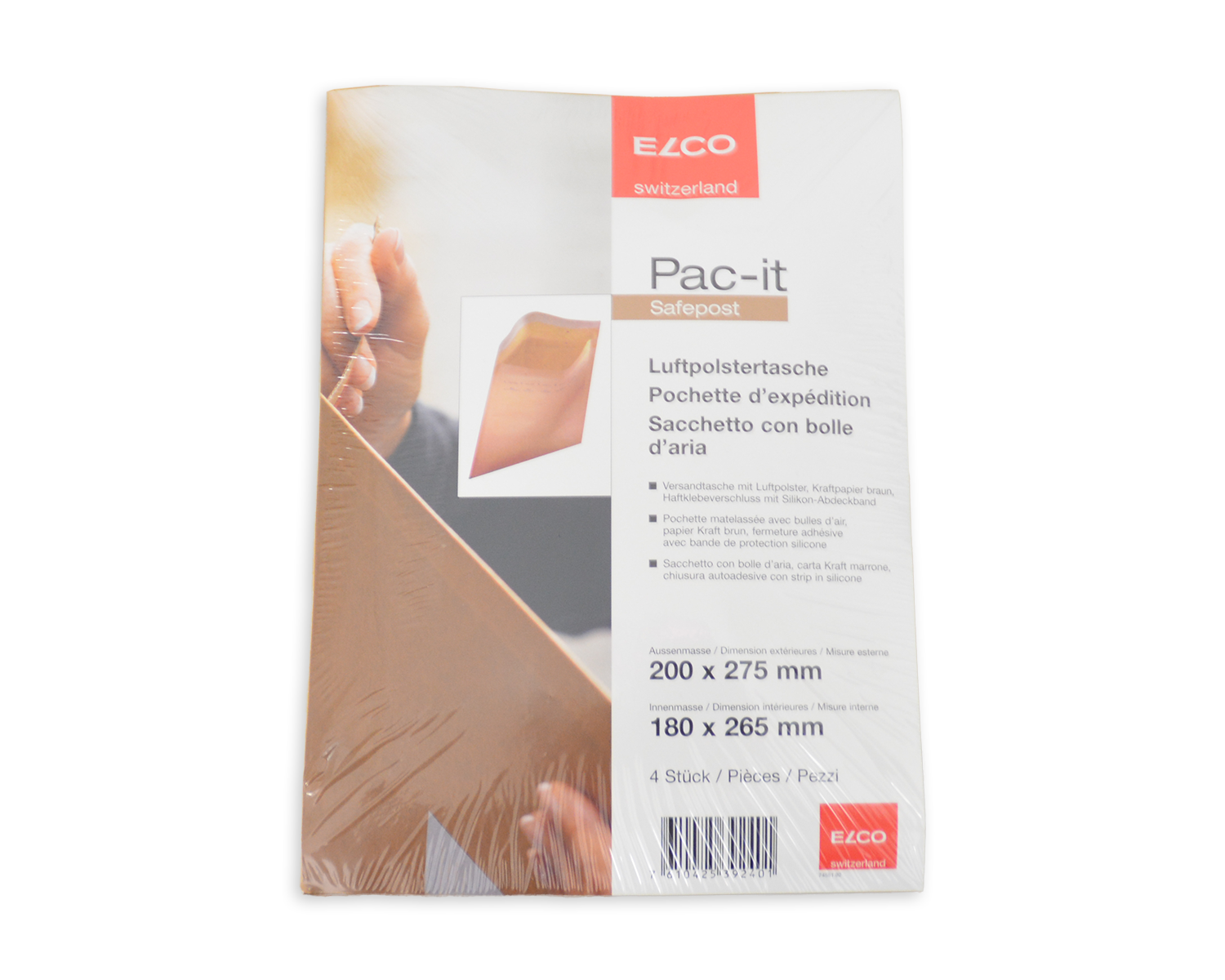 Image of ELCO Safepost, 200 x 275 mm, , Haftklebeverschluss, 85 + 20g/m2, braun