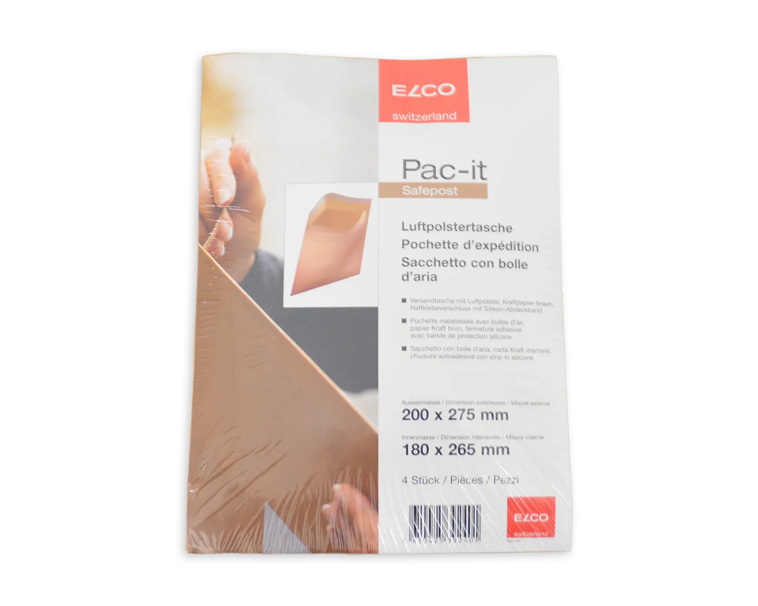 ELCO Safepost, 200 x 275 mm, , Haftklebeverschluss, 85 + 20g/m2, braun