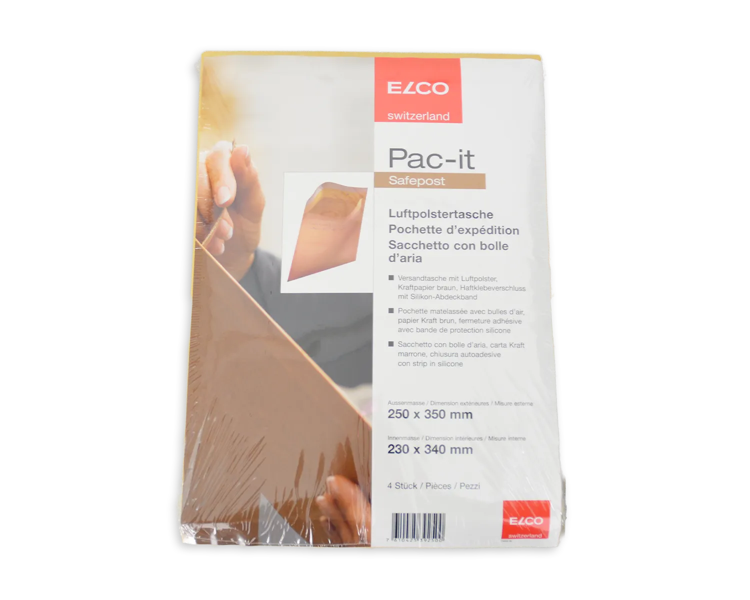 ELCO Safepost, 250 x 350 mm, , Haftklebeverschluss, 85 + 20g/m2, braun