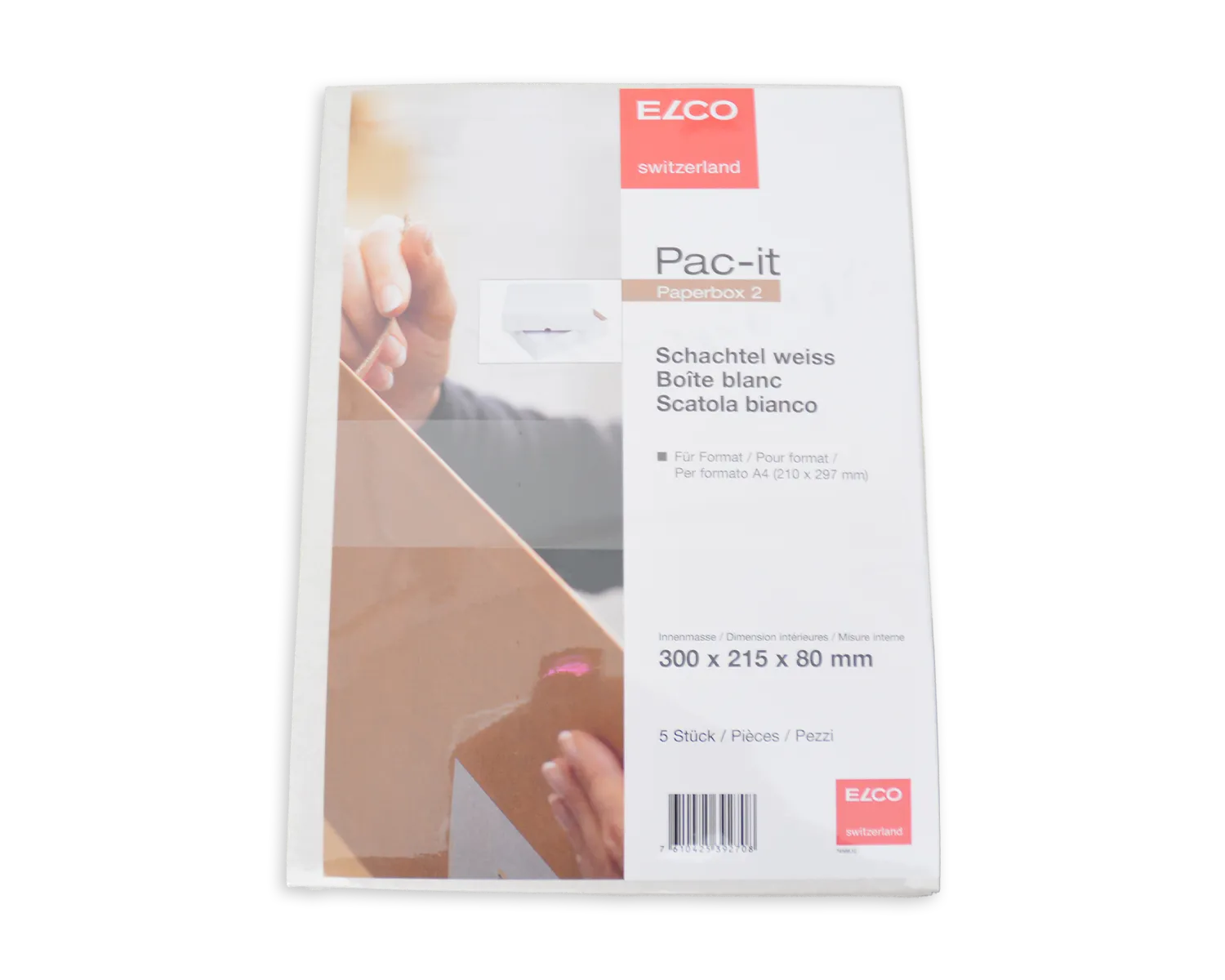 Bo&icirc;te &agrave; t&ecirc;ti&egrave;res, ELCO Paperbox, 300 x 215 x 80 mm, blanc