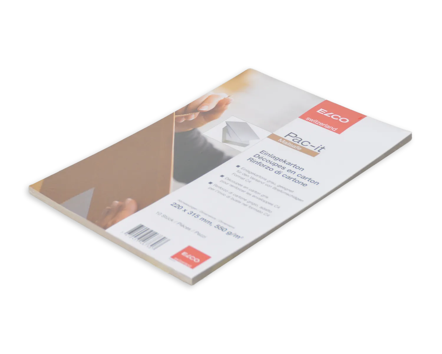 Carton d'insertion, ELCO Mailsafe, 220 x 315 mm, 550g/m2, gris