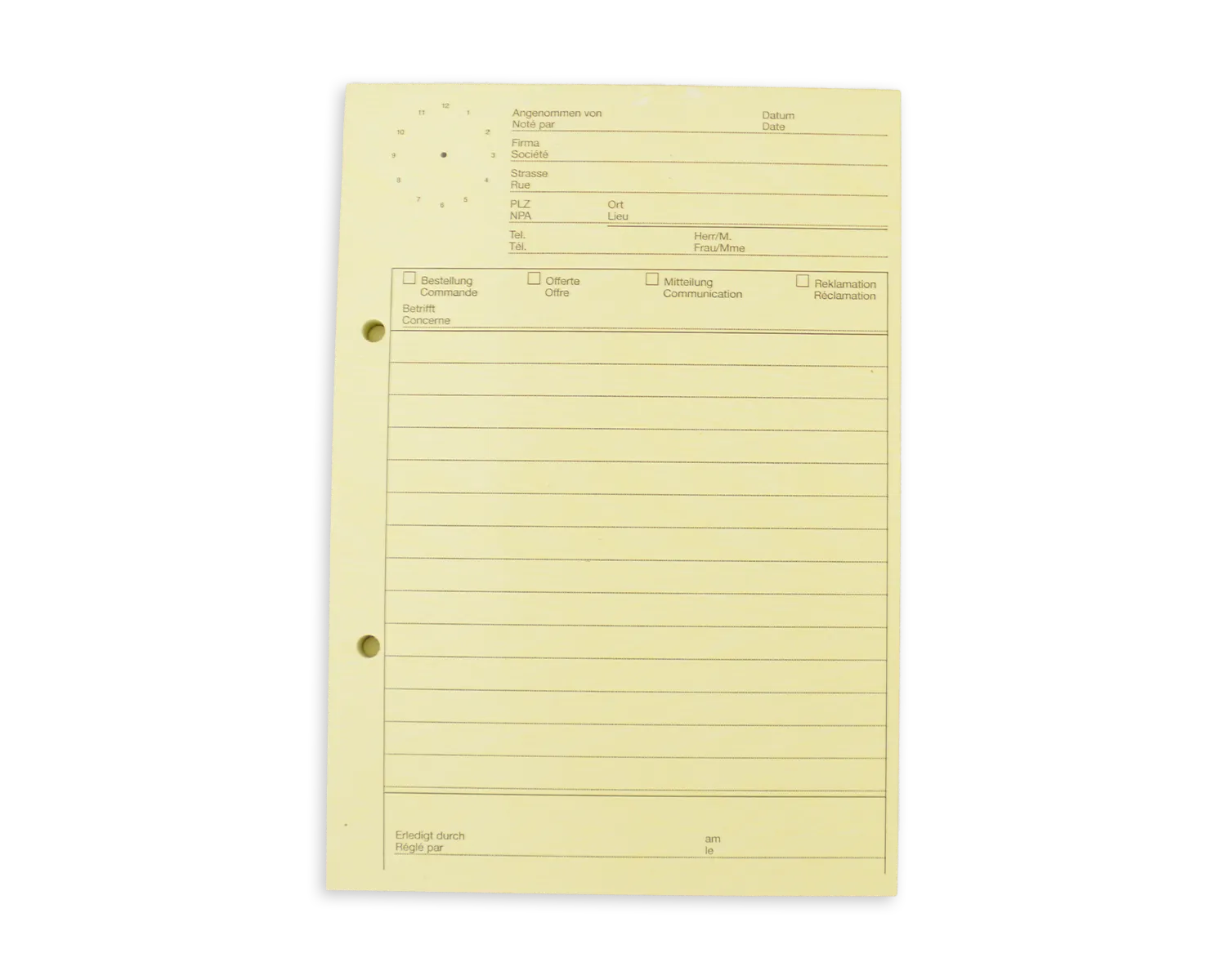 Telefonblock, ELCO, A5, 65g/m2, gelb