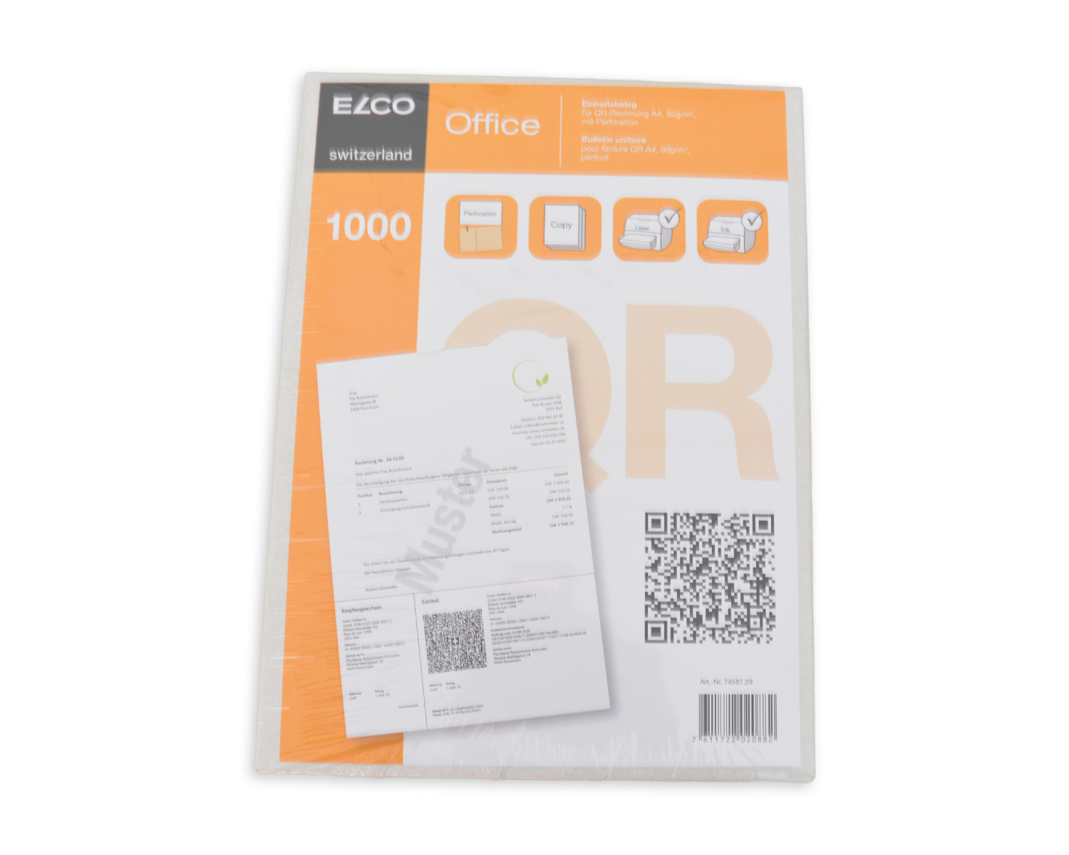 QR-Rechnung, ELCO Office, A4, 90g/m2, weiss