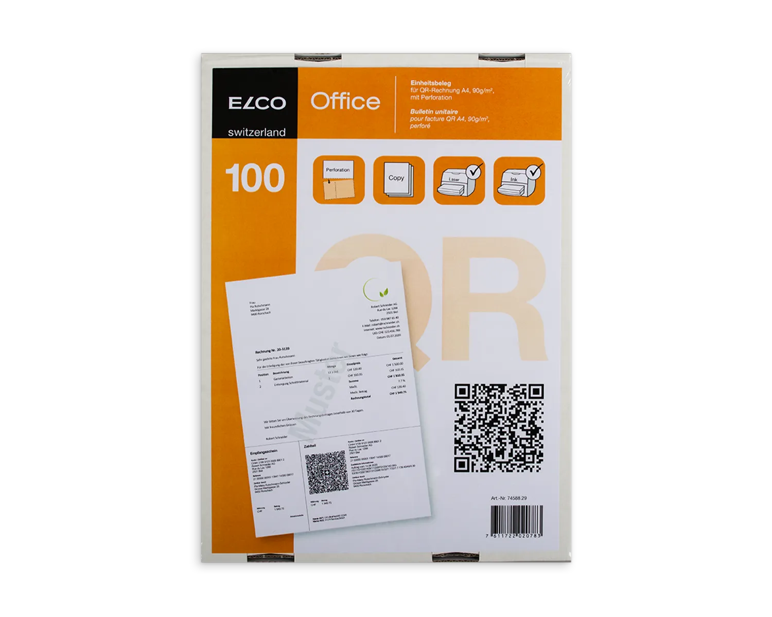QR-Rechnung, ELCO Office, A4, 90g/m2, weiss
