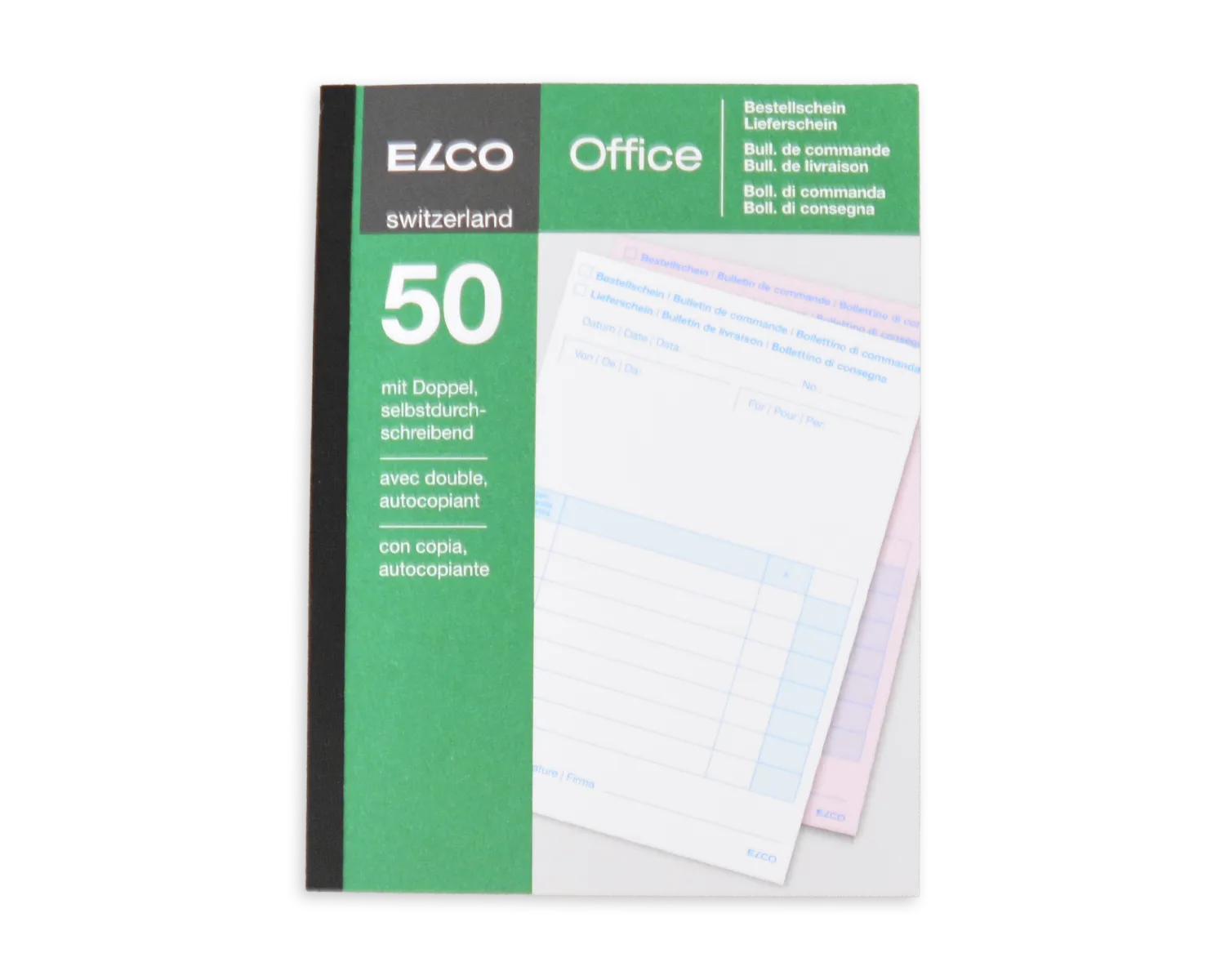 Durchschreibeblock, ELCO Office, A6, 56 + 57g/m2, grün (Bestellung/Lieferschein)