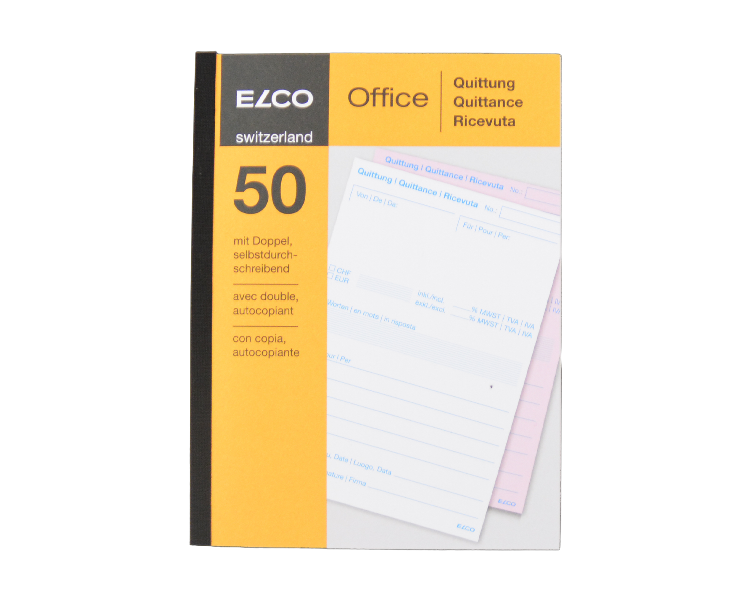 Image of Durchschreibeblock, ELCO Office, A6, 56 + 57g/m2, gelb (Quittung)