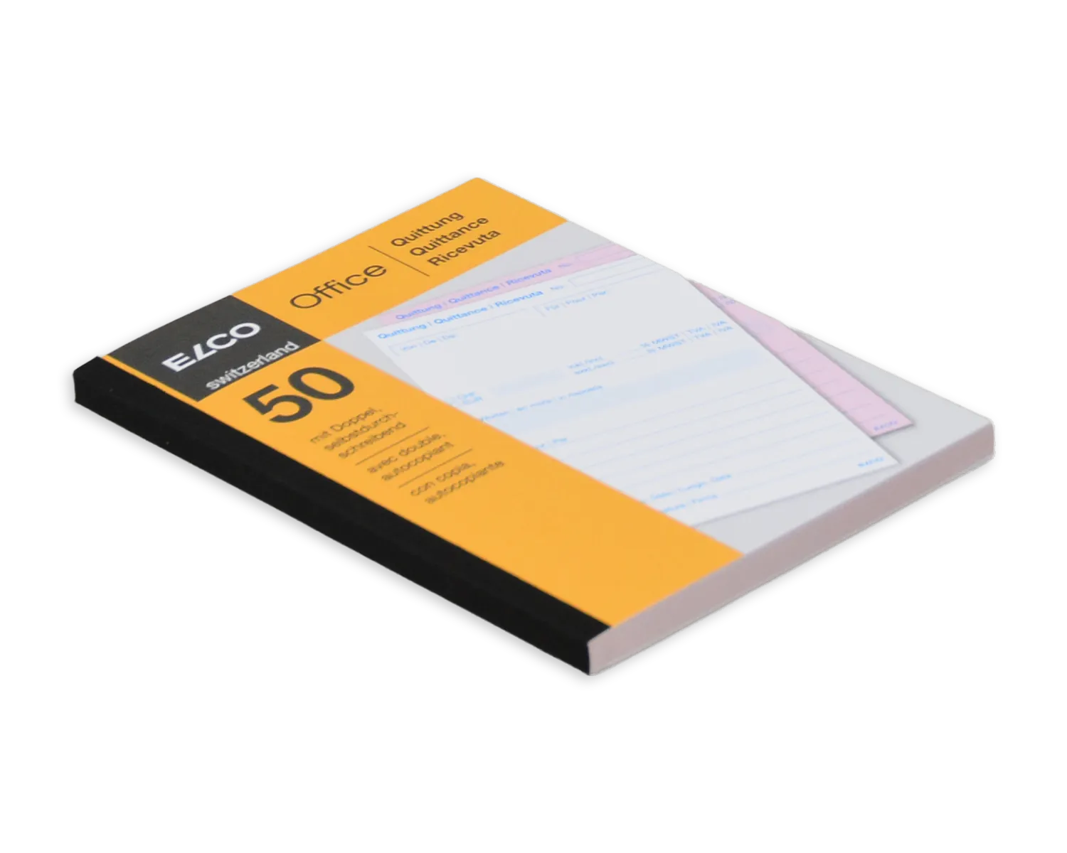 Durchschreibeblock, ELCO Office, A6, 56 + 57g/m2, gelb (Quittung)