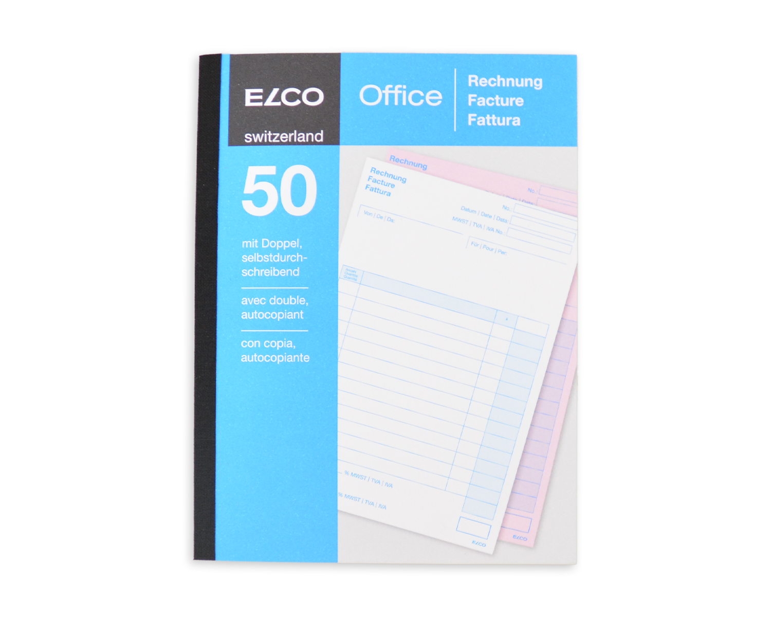 Image of Durchschreibeblock, ELCO Office, A6, 56 + 57g/m2, blau (Rechnung)