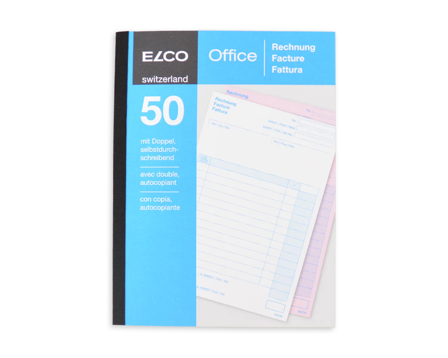 Durchschreibeblock, ELCO Office, A6, 56 + 57g/m2, blau (Rechnung)