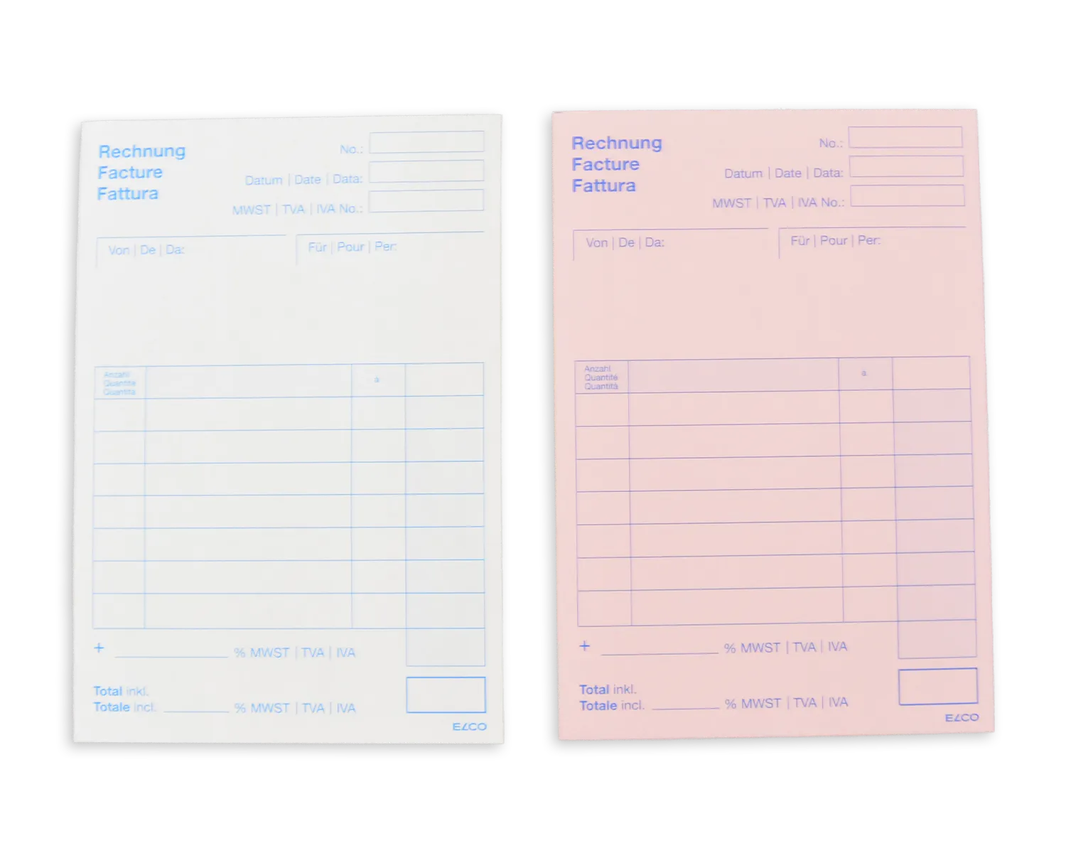 Durchschreibeblock, ELCO Office, A6, 56 + 57g/m2, blau (Rechnung)