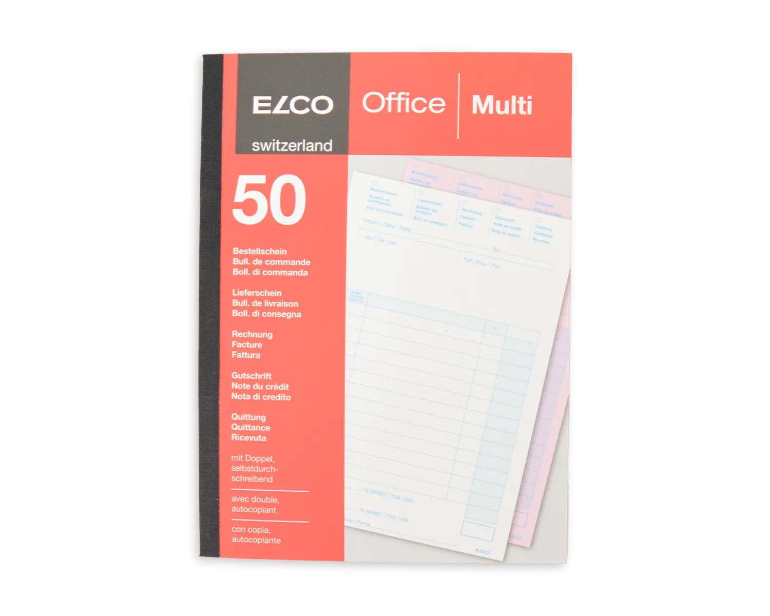 Durchschreibeblock, ELCO Office, A5, 56 + 57g/m2, rot (Multifunktion)