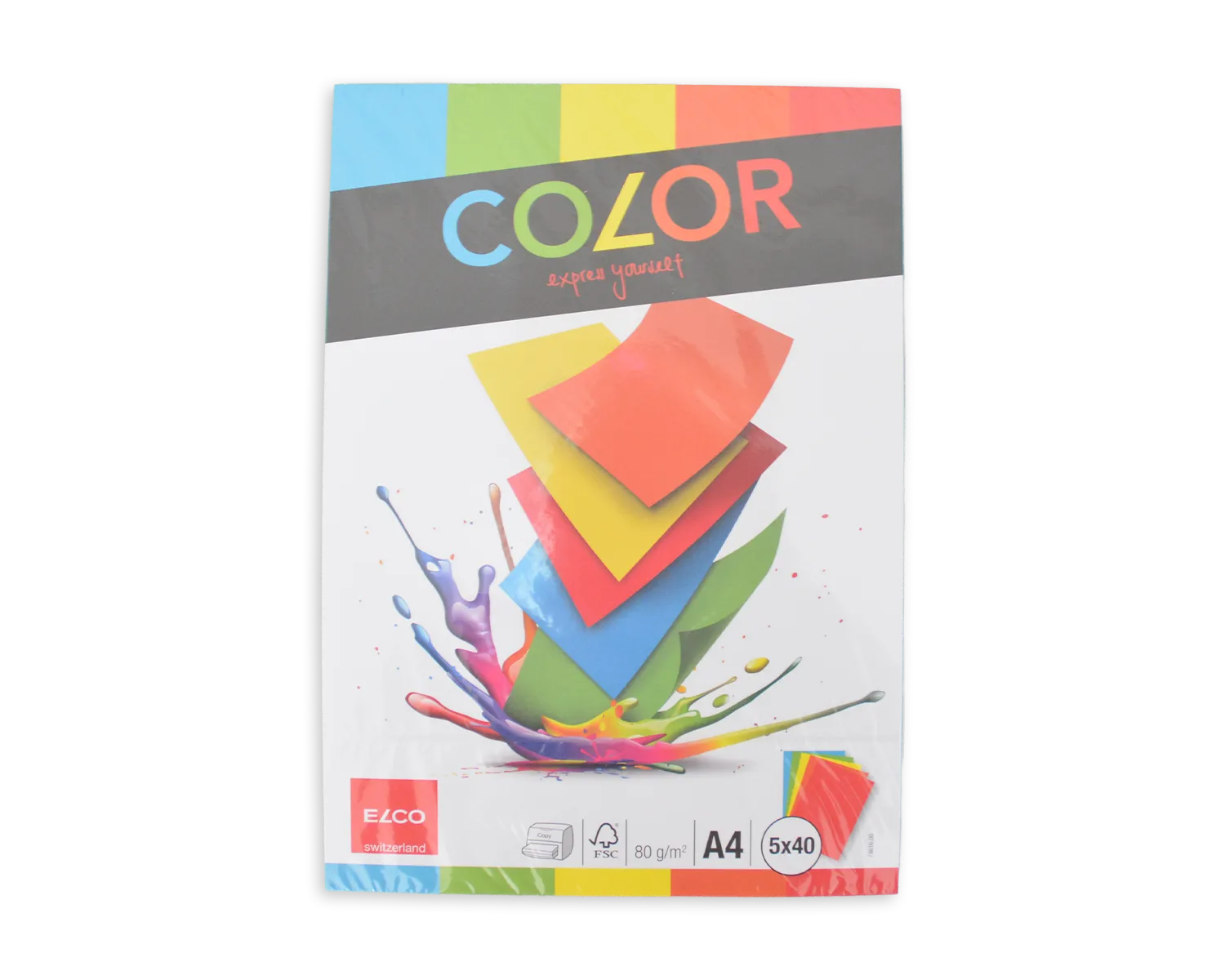 B&uuml;ropapier, ELCO Color, A4, 80g/m2, assortiert