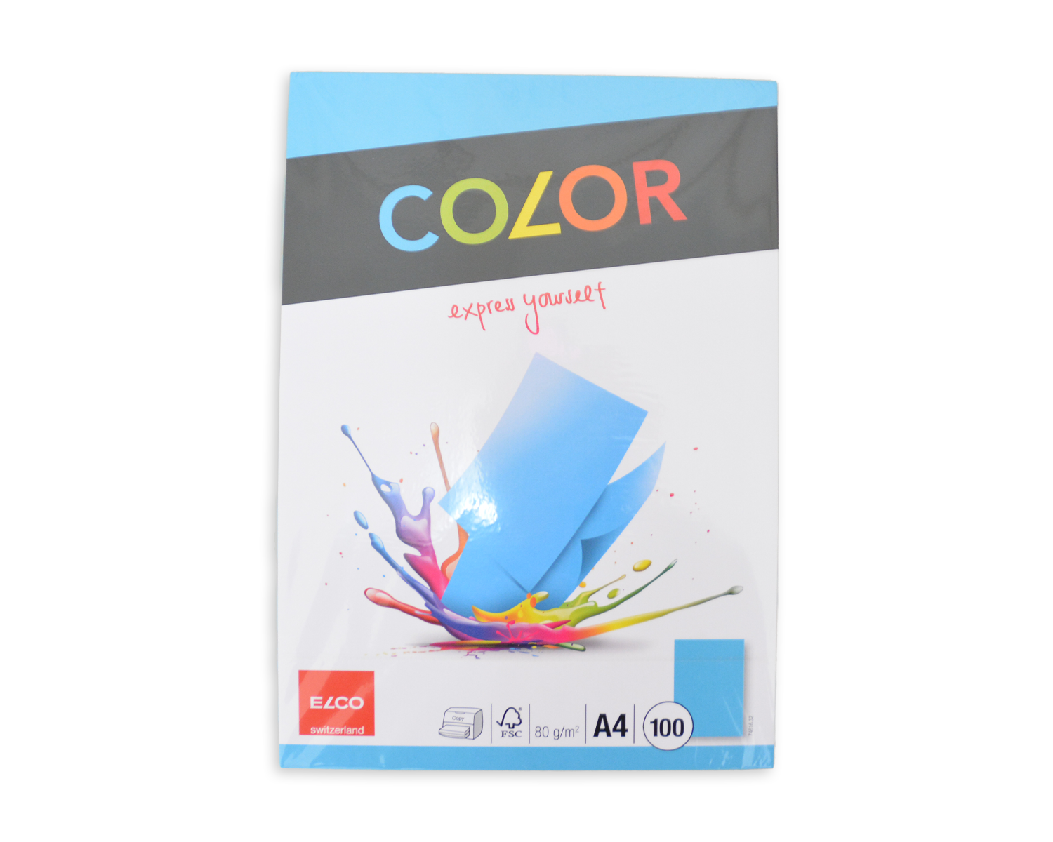 Papier de bureau, ELCO Color, A4, 80g/m2, bleu intense