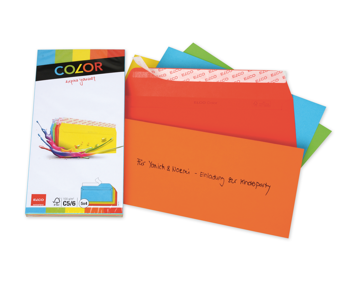 Couvert, ELCO Color, C5/6, ohne Fenster, Haftklebeverschluss, 100g/m2, assortiert