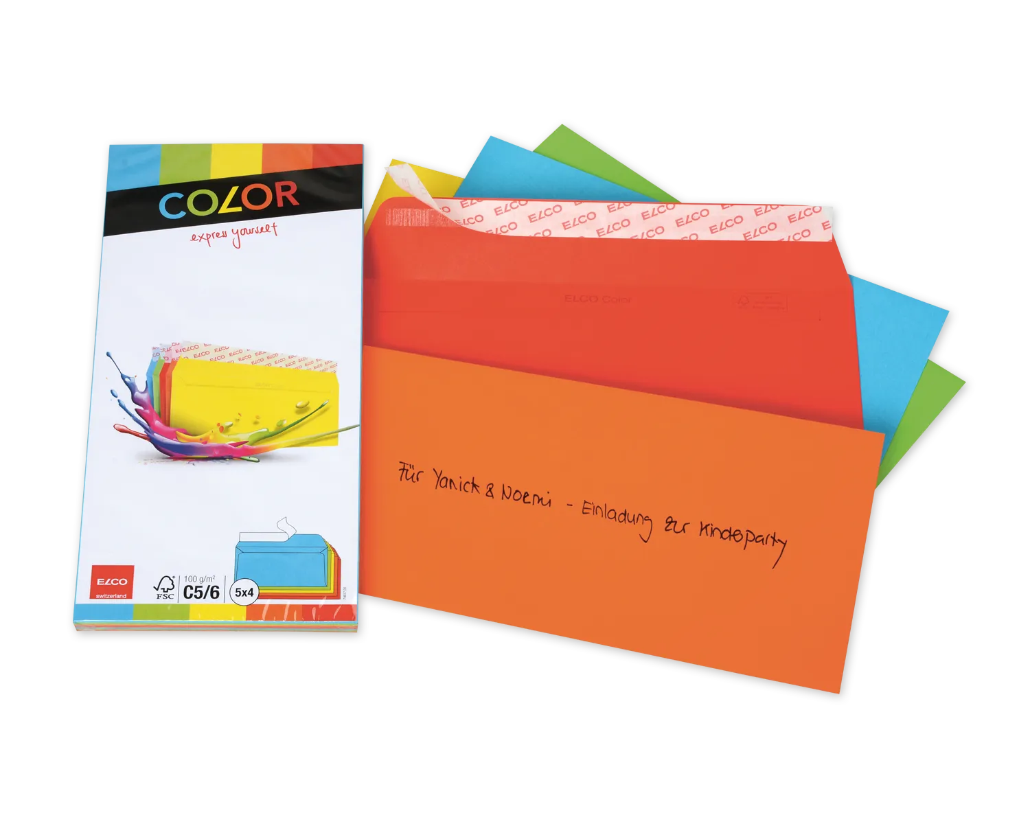 Couvert, ELCO Color, C5/6, ohne Fenster, Haftklebeverschluss, 100g/m2, assortiert