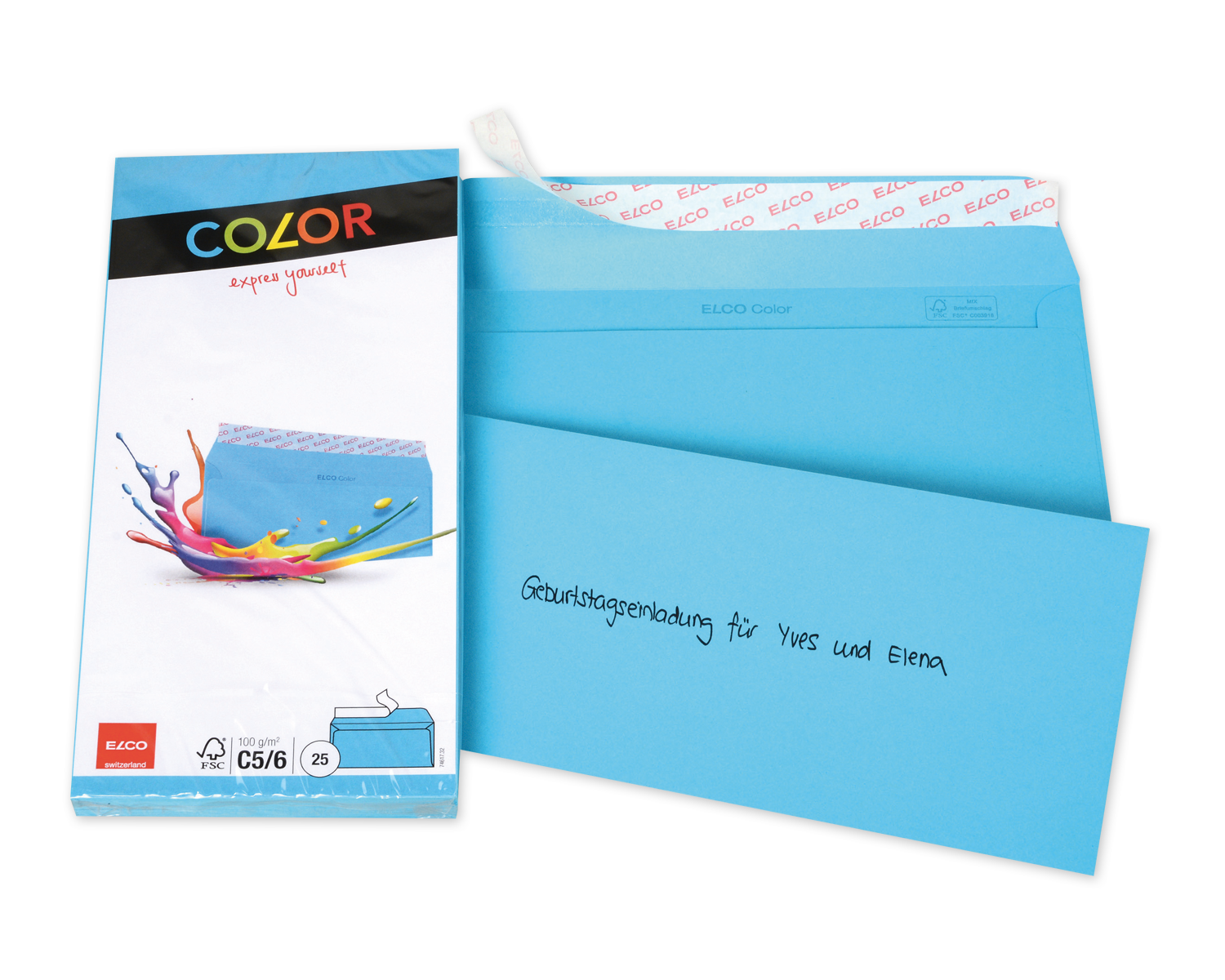 Image of Couvert, ELCO Color, C5/6, ohne Fenster, Haftklebeverschluss, 100g/m2, intensivblau