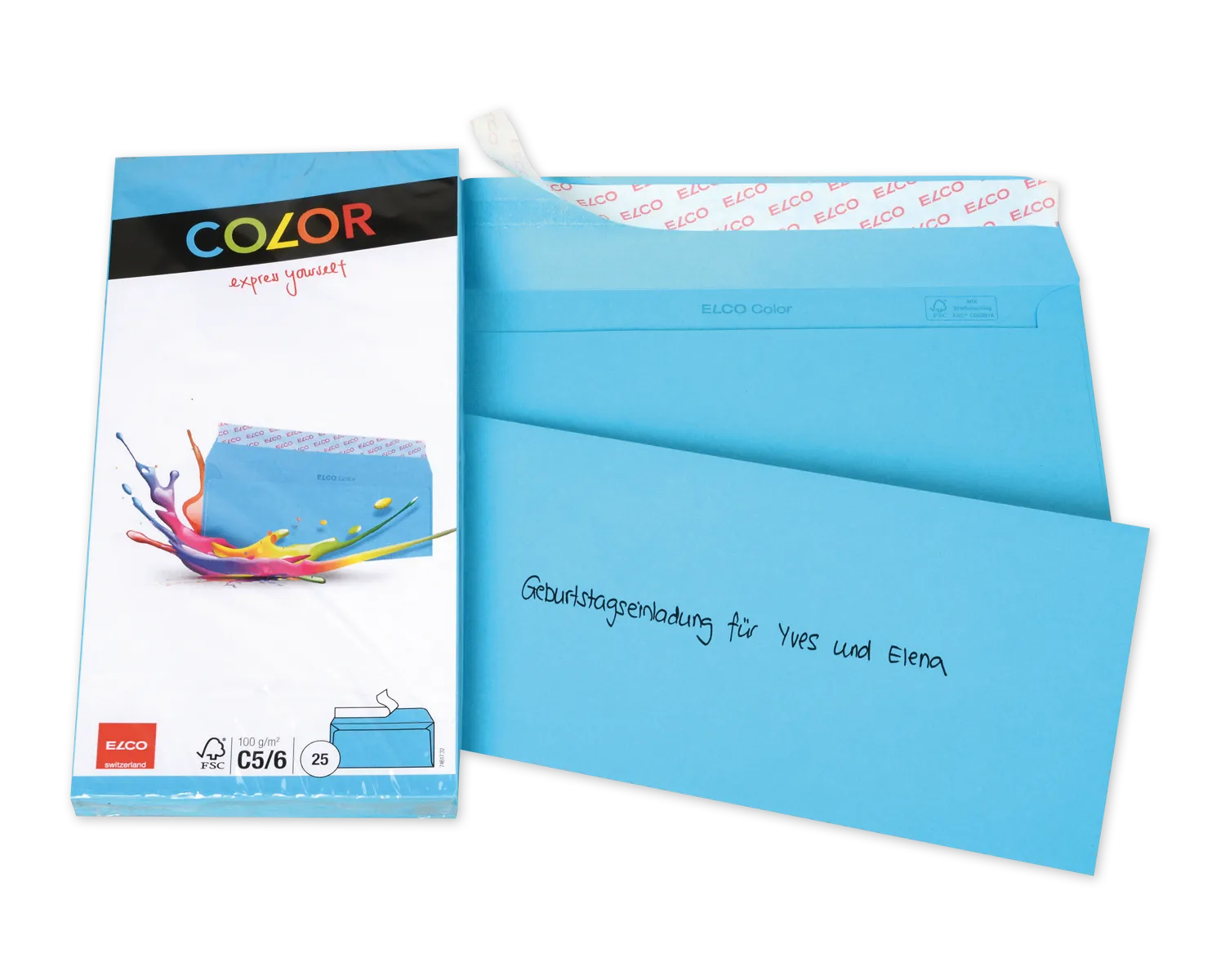 Couvert, ELCO Color, C5/6, ohne Fenster, Haftklebeverschluss, 100g/m2, intensivblau