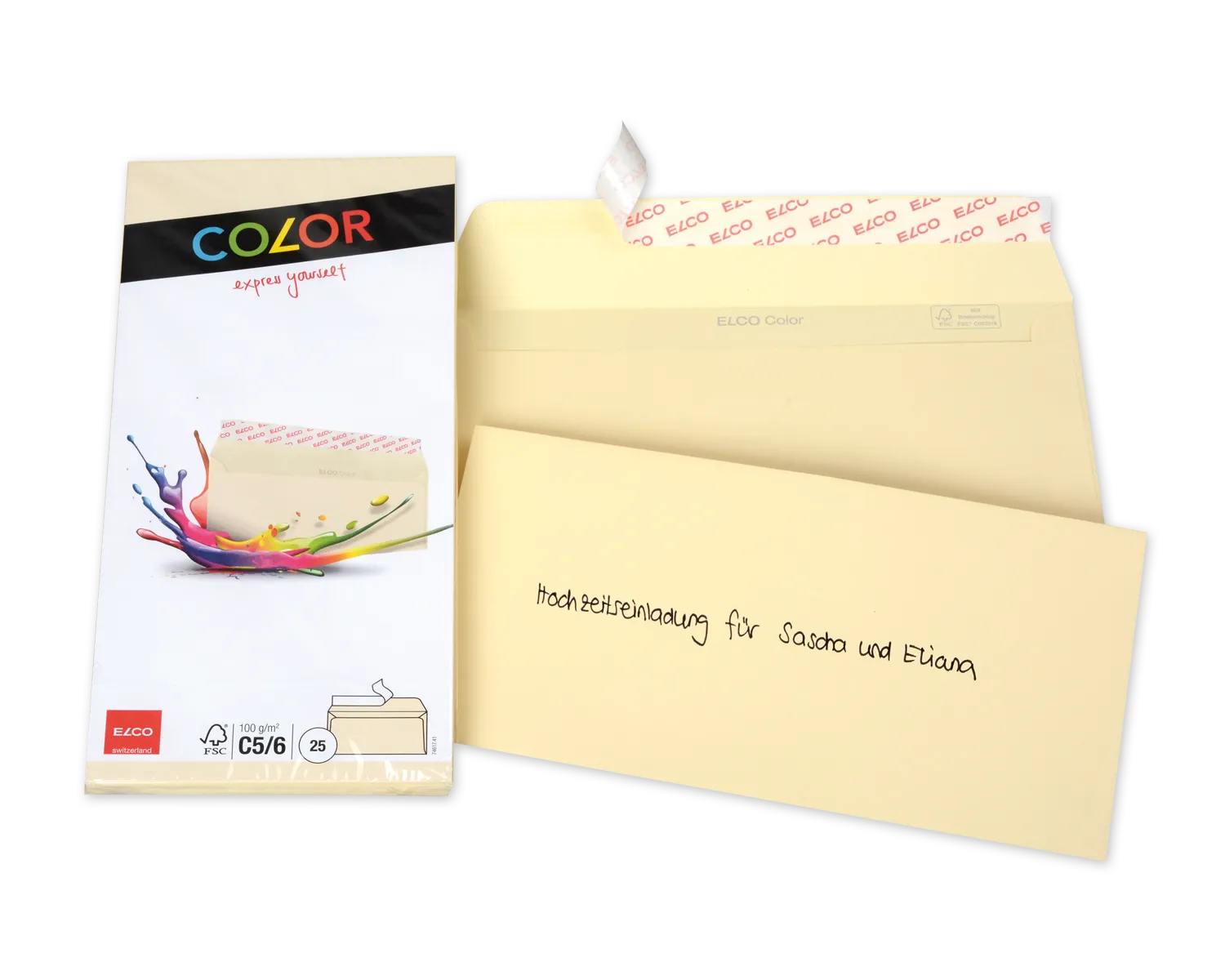 Couvert, ELCO Color, C5/6, ohne Fenster, Haftklebeverschluss, 100g/m2, hellchamois