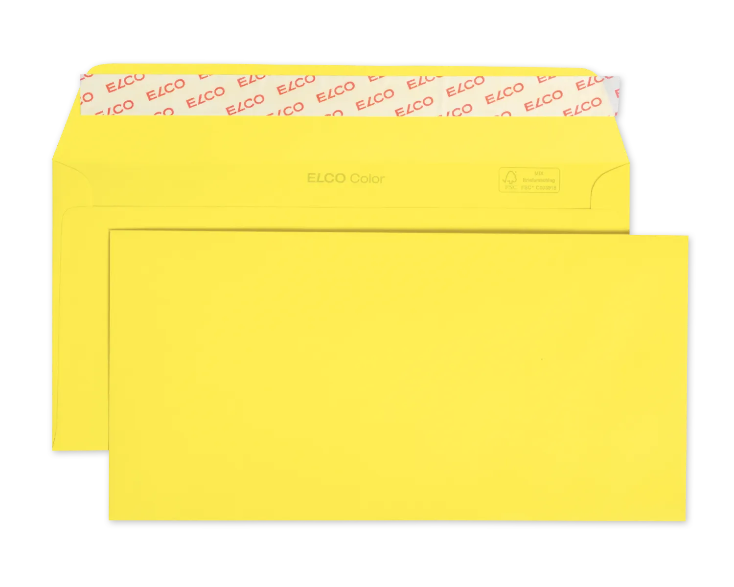 Enveloppe, ELCO Color, C5/6, Sans fen&ecirc;tre, Fermeture auto-adh&eacute;sive, 100g/m2, jaune intense