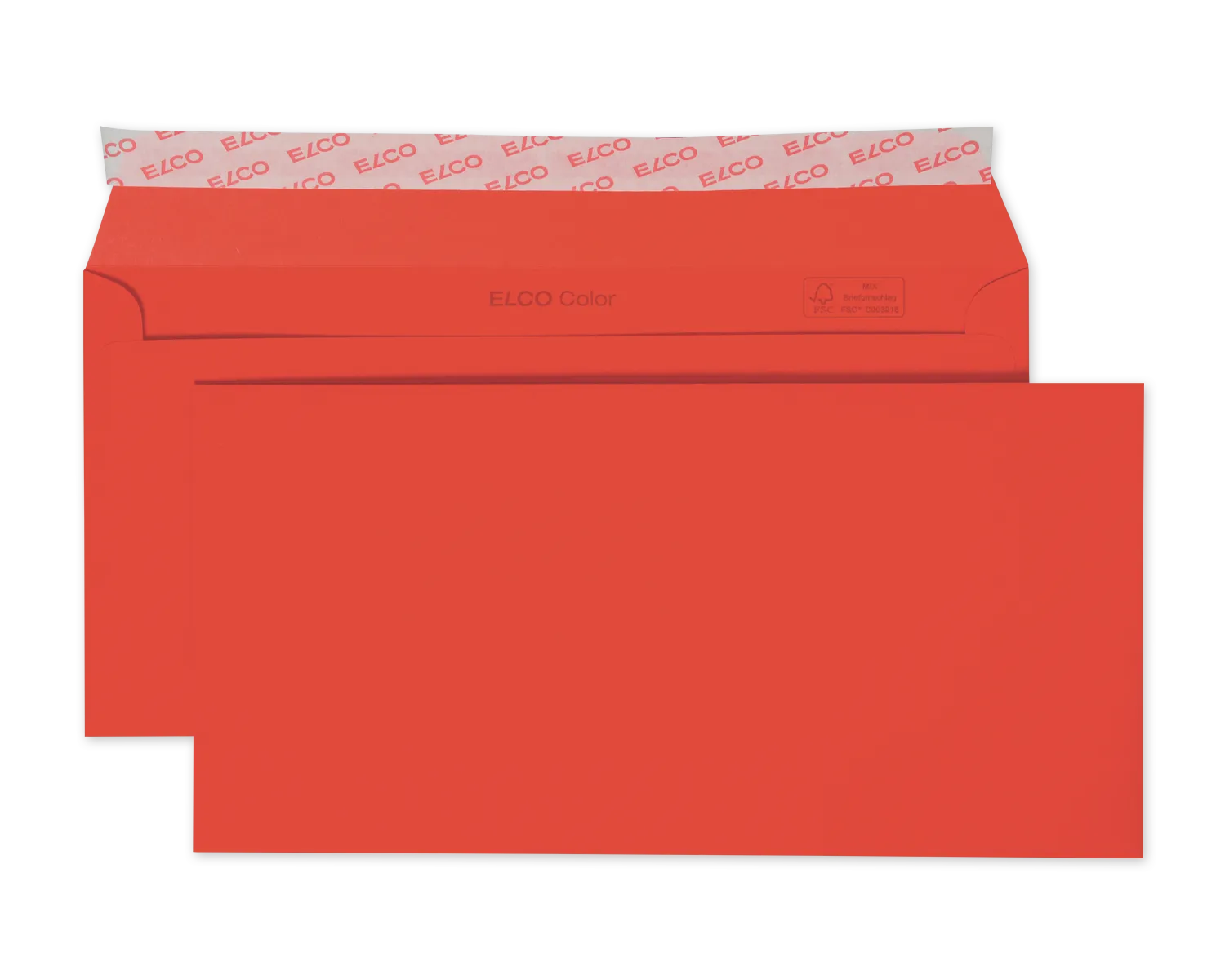 Couvert, ELCO Color, C5/6, ohne Fenster, Haftklebeverschluss, 100g/m2, intensivrot