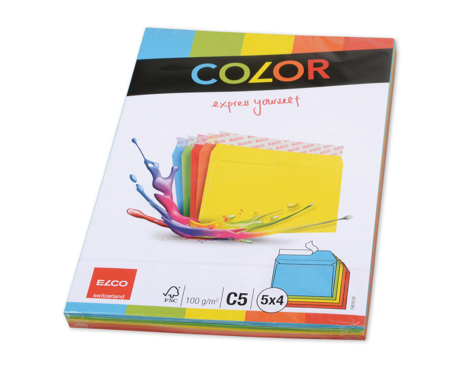Couvert, ELCO Color, C5, ohne Fenster, Haftklebeverschluss, 100g/m2, assortiert