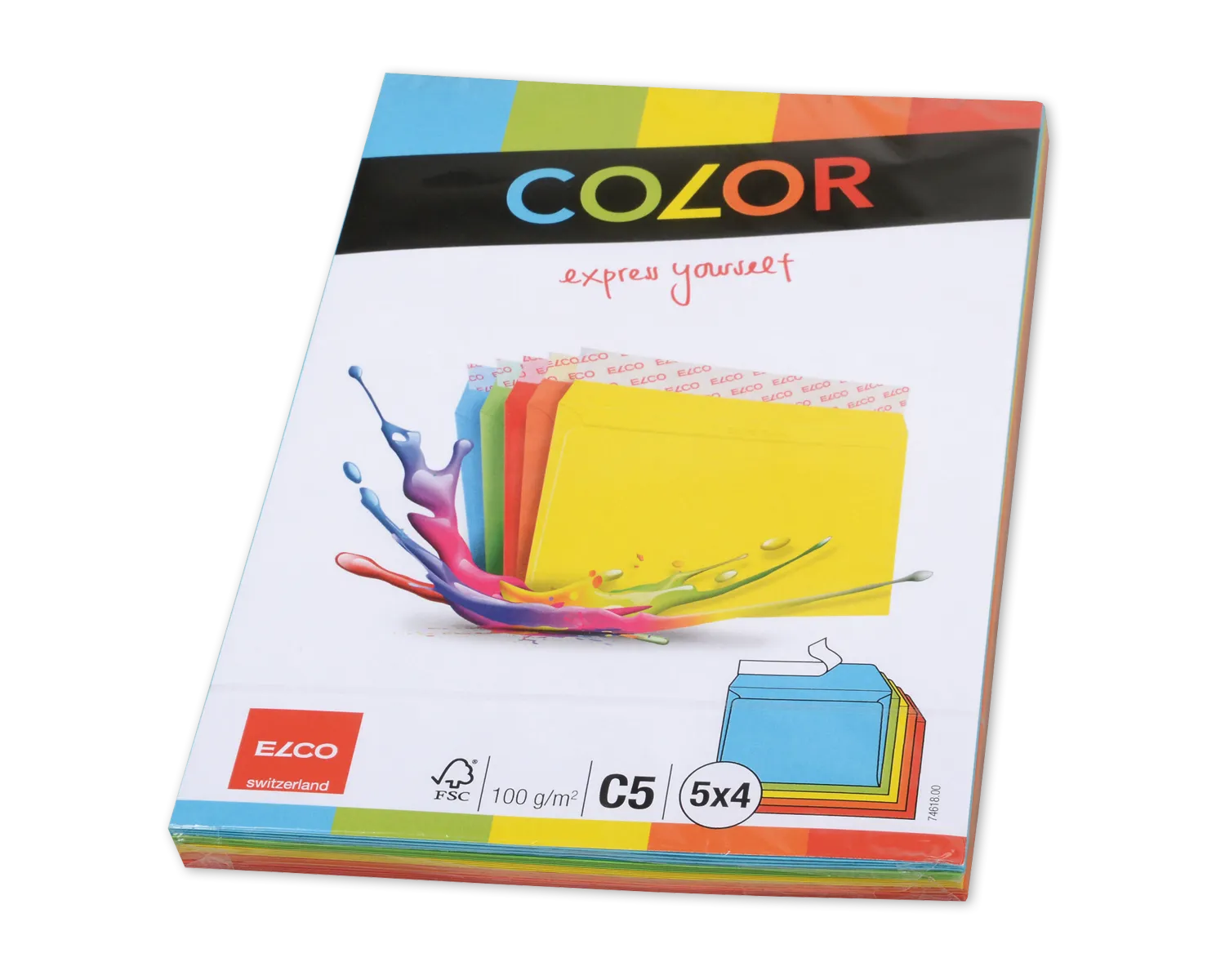 Couvert, ELCO Color, C5, ohne Fenster, Haftklebeverschluss, 100g/m2, assortiert