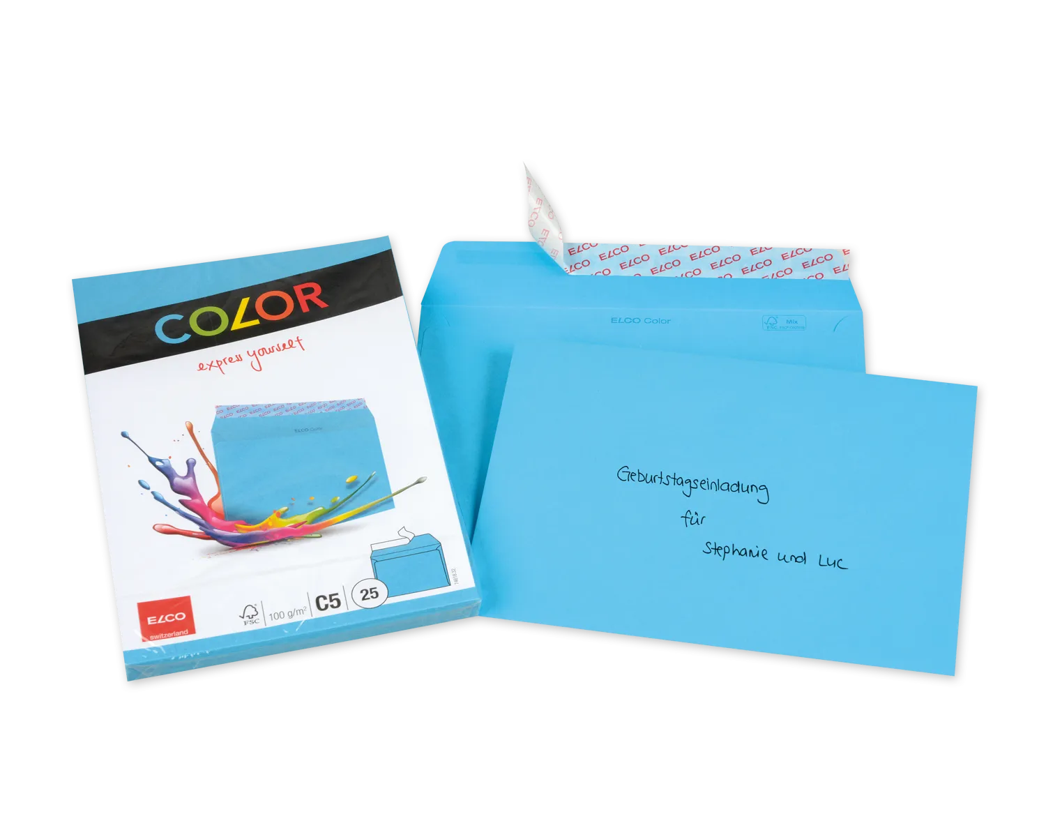Enveloppe, ELCO Color, C5, Sans fen&ecirc;tre, Fermeture auto-adh&eacute;sive, 100g/m2, bleu intense