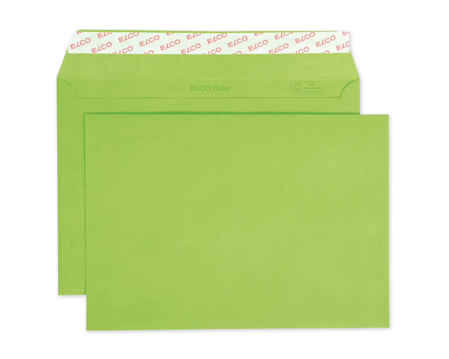 Enveloppe, ELCO Color, C5, Sans fen&ecirc;tre, Fermeture auto-adh&eacute;sive, 100g/m2, vert intense