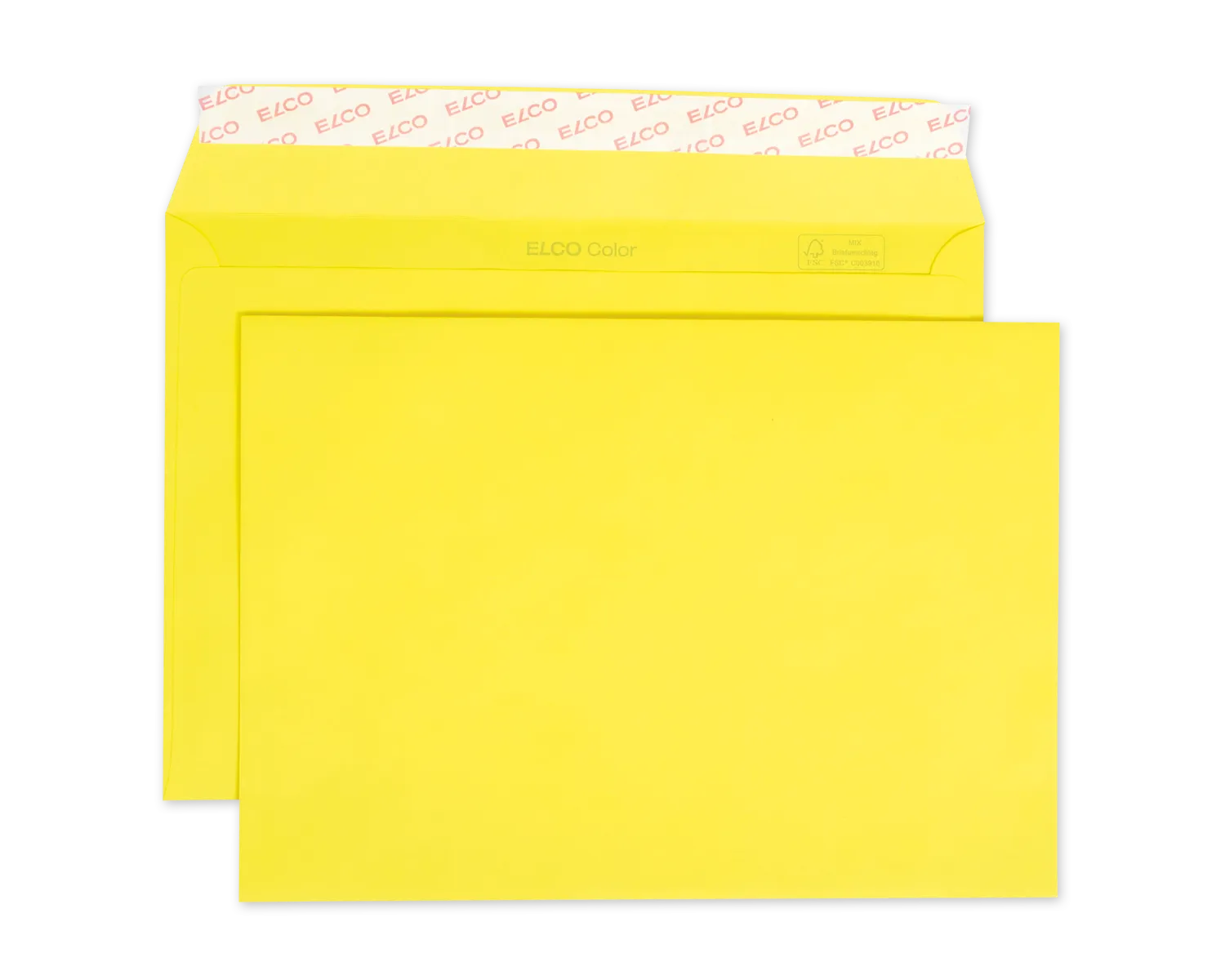 Enveloppe, ELCO Color, C5, Sans fenêtre, Fermeture auto-adhésive, 100g/m2, jaune intense