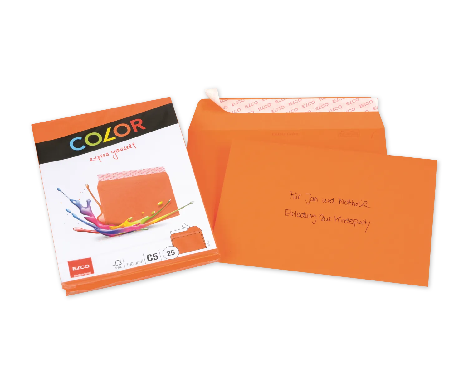Couvert, ELCO Color, C5, ohne Fenster, Haftklebeverschluss, 100g/m2, orange