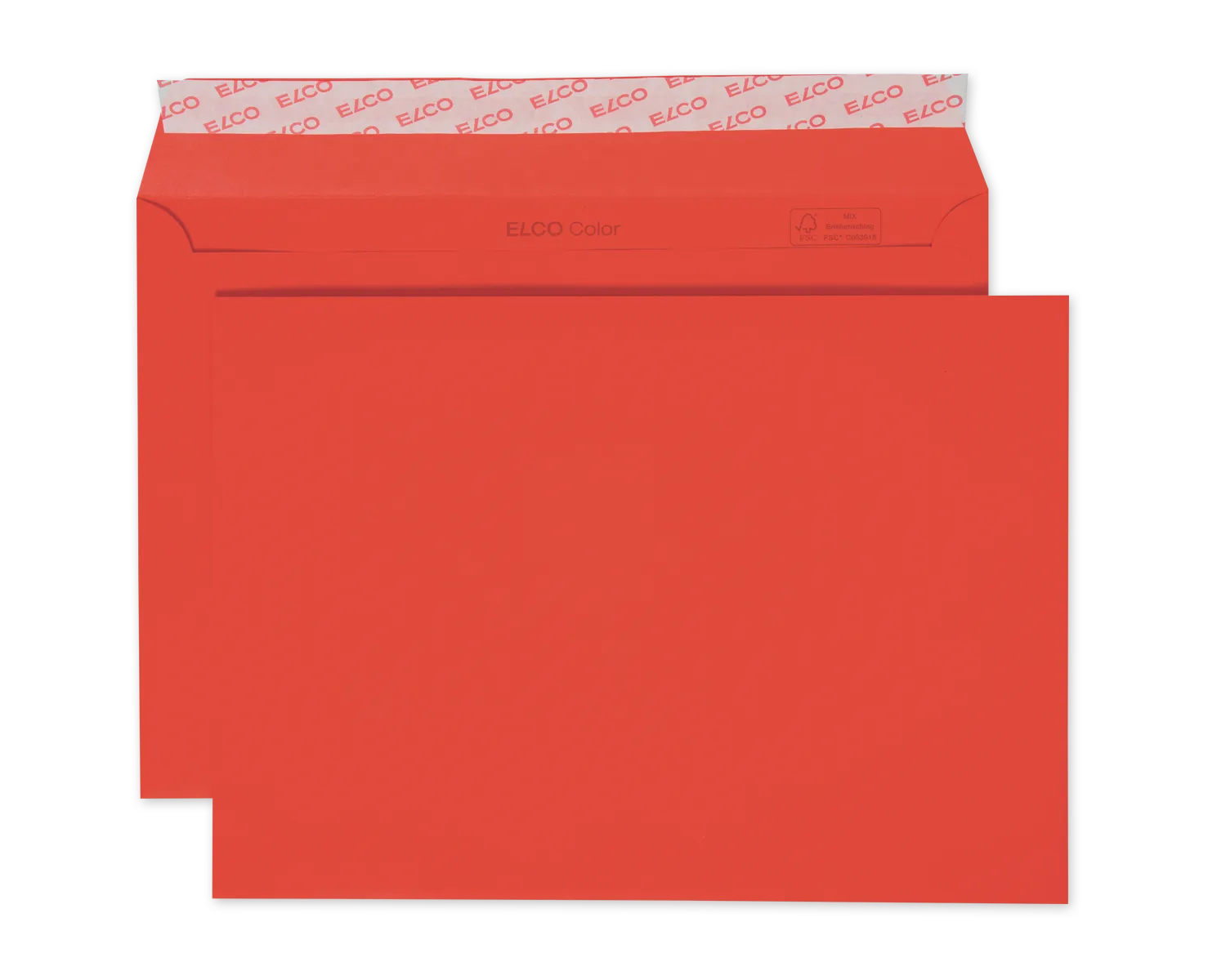 Enveloppe, ELCO Color, C5, Sans fen&ecirc;tre, Fermeture auto-adh&eacute;sive, 100g/m2, rouge intense