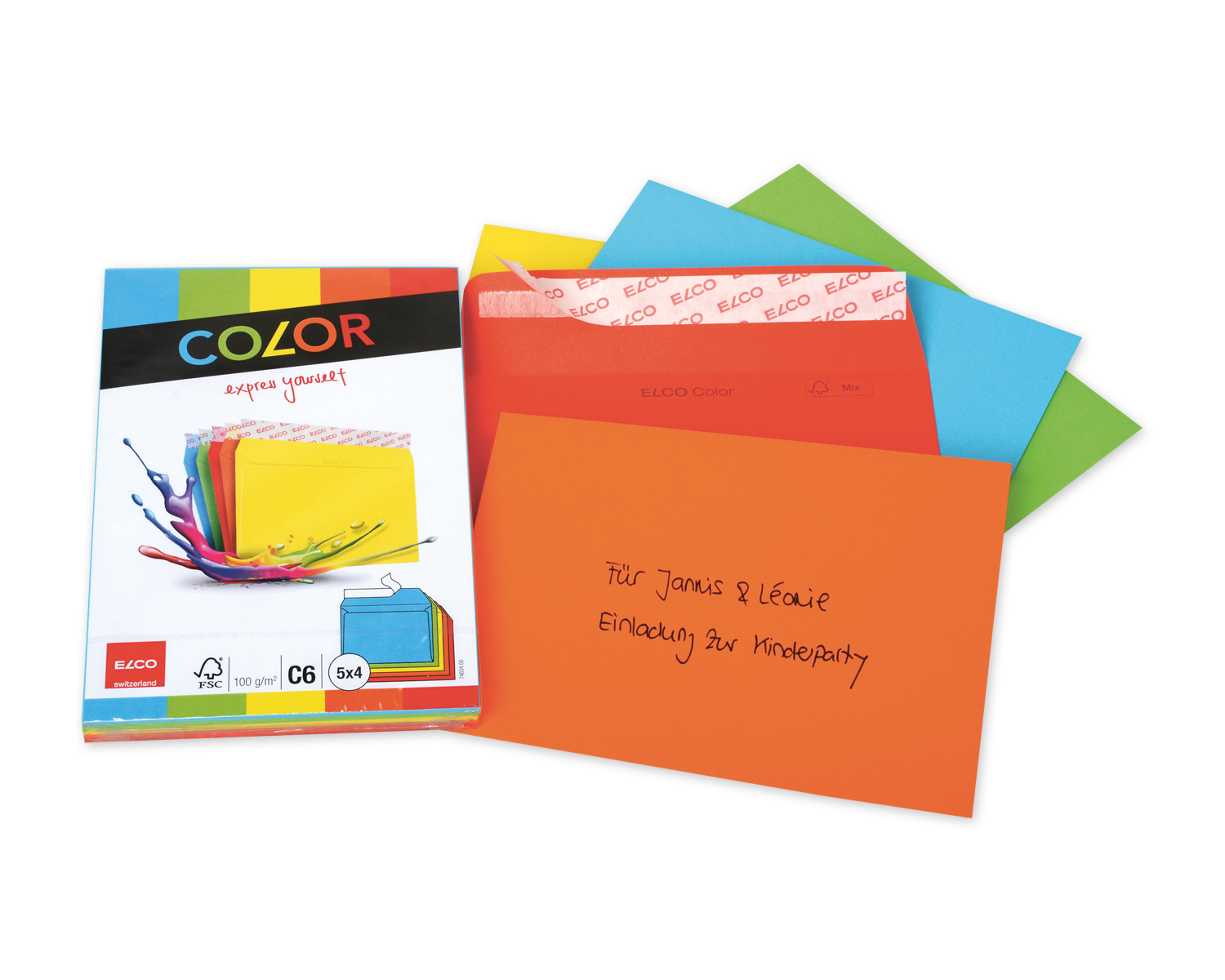 Couvert, ELCO Color, C6, ohne Fenster, Haftklebeverschluss, 100g/m2, assortiert