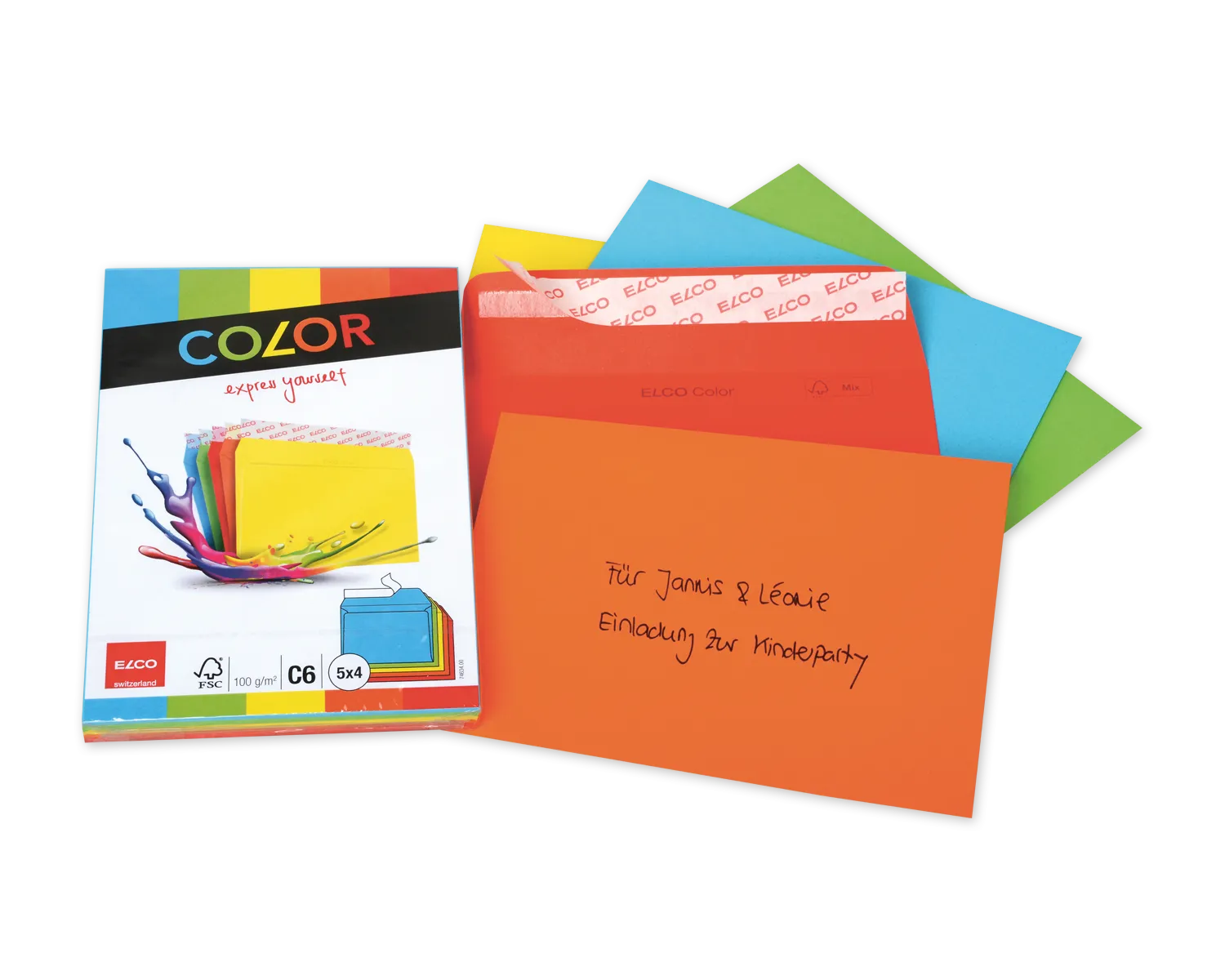 Couvert, ELCO Color, C6, ohne Fenster, Haftklebeverschluss, 100g/m2, assortiert