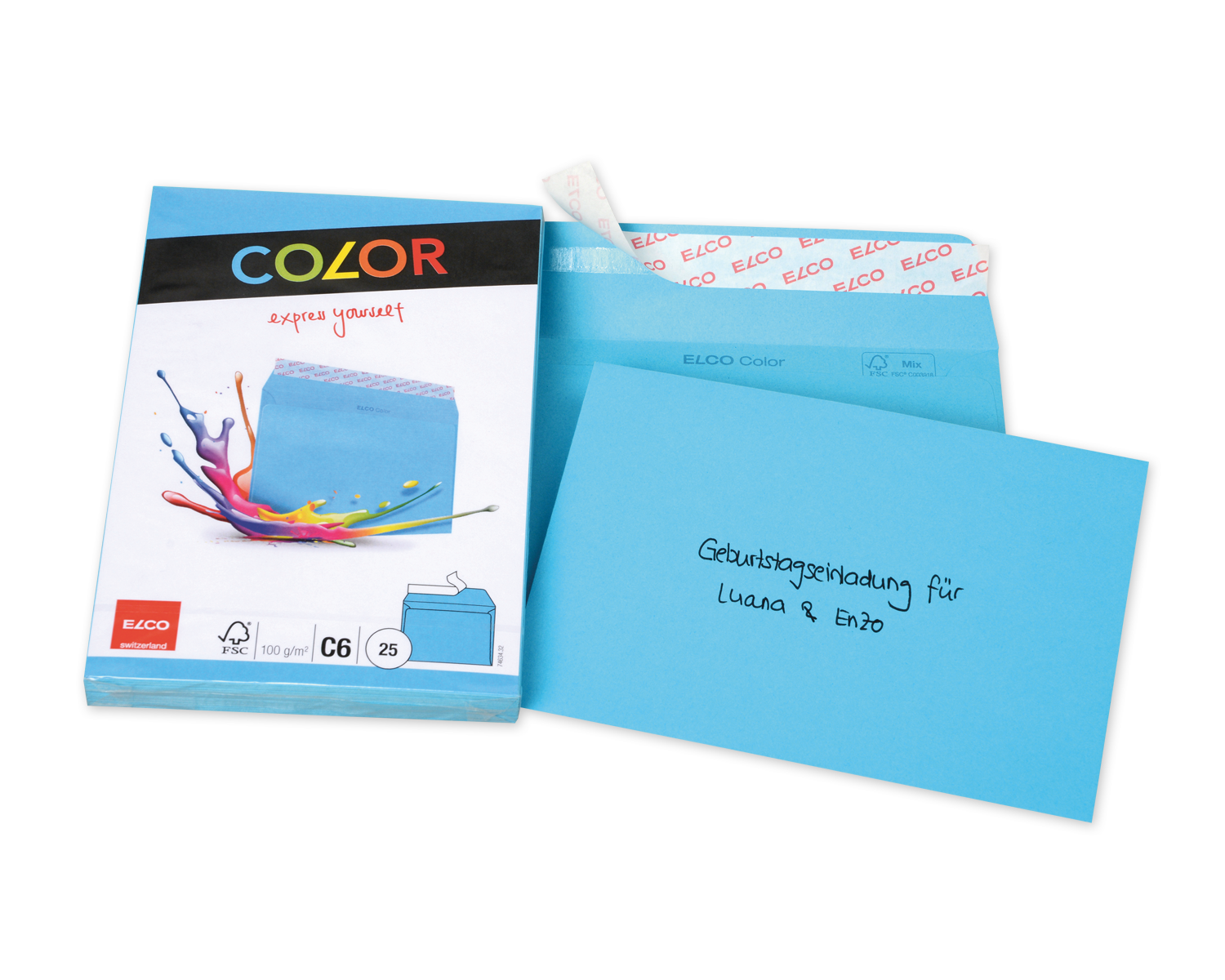 Image of Couvert, ELCO Color, C6, ohne Fenster, Haftklebeverschluss, 100g/m2, intensivblau