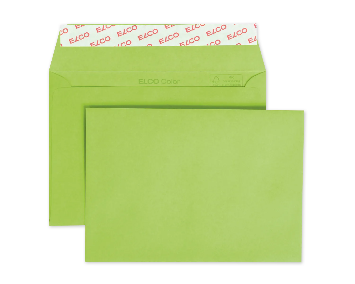 Couvert, ELCO Color, C6, ohne Fenster, Haftklebeverschluss, 100g/m2, intensivgr&uuml;n