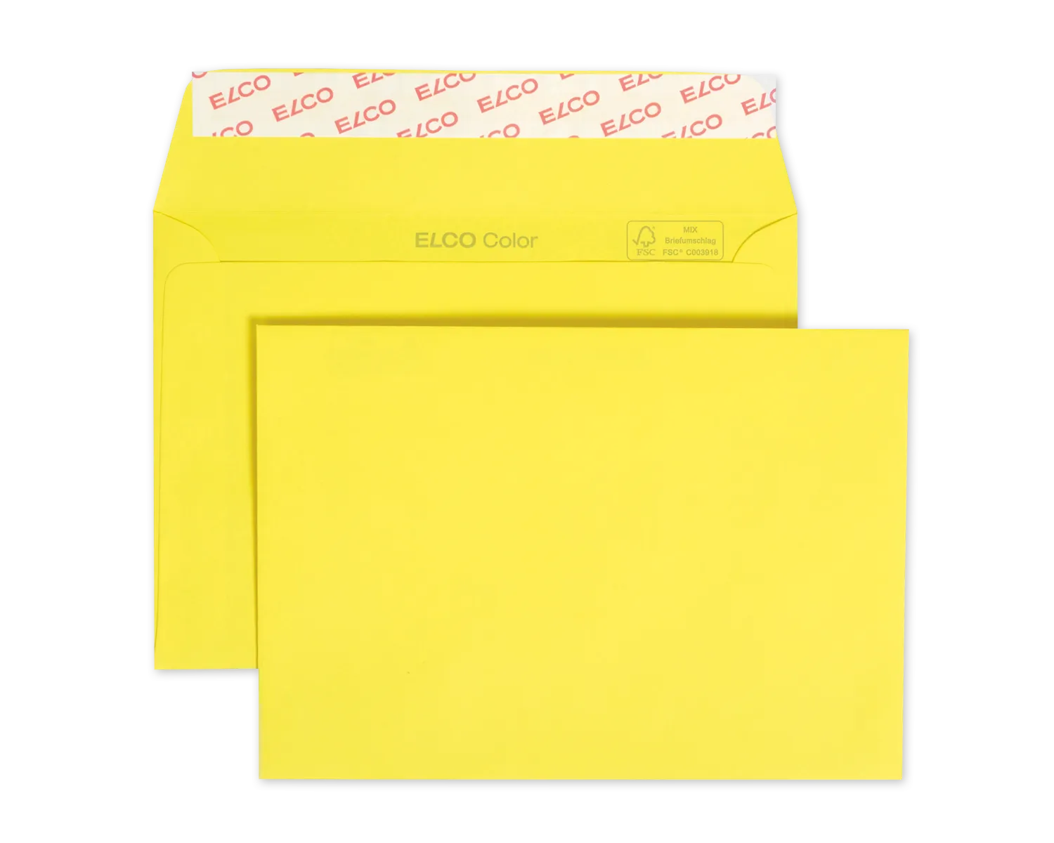 Couvert, ELCO Color, C6, ohne Fenster, Haftklebeverschluss, 100g/m2, intensivgelb