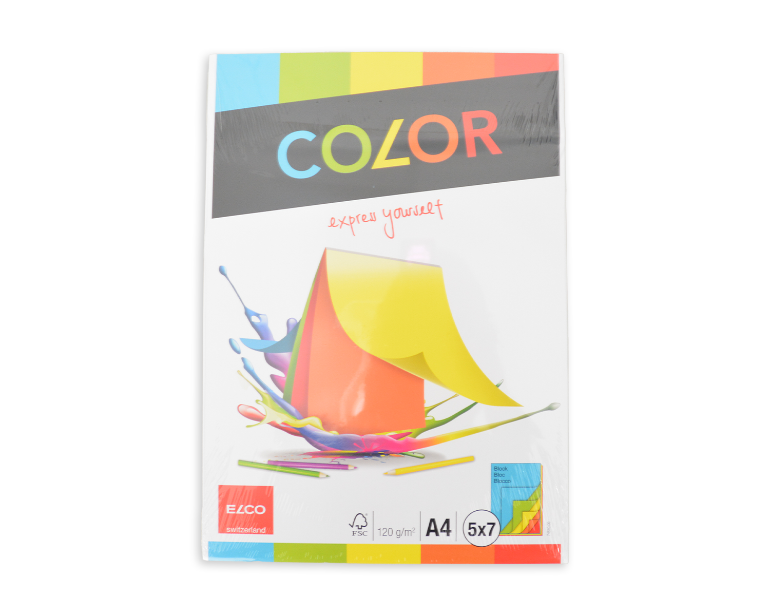 Zeichenblock, ELCO Color, A4, 120g/m2, assortiert