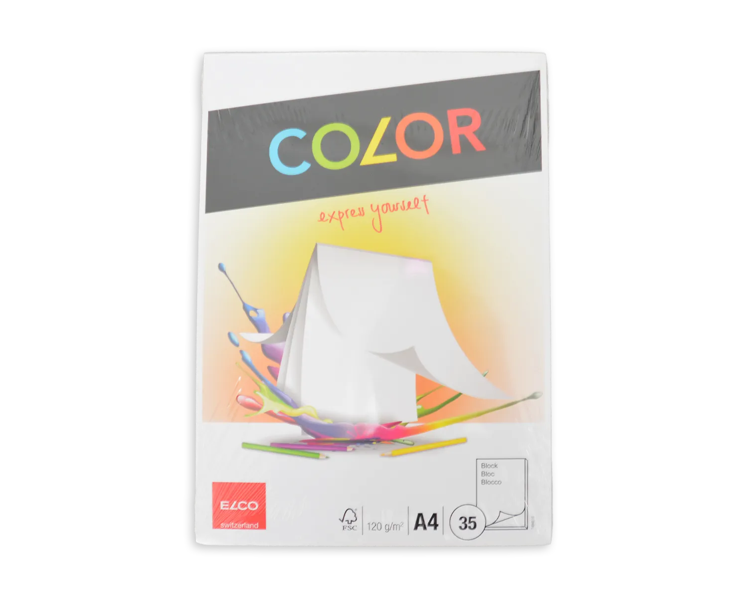 Zeichenblock, ELCO Color, A4, 120g/m2, weiss