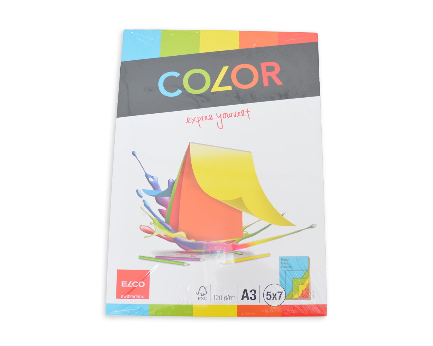 Zeichenblock, ELCO Color, A3, 120g/m2, assortiert